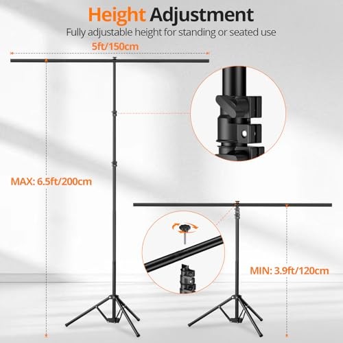 Green Screen Backdrop Kit, 5×7ft Portable Greenscreen Background 5x7ft green