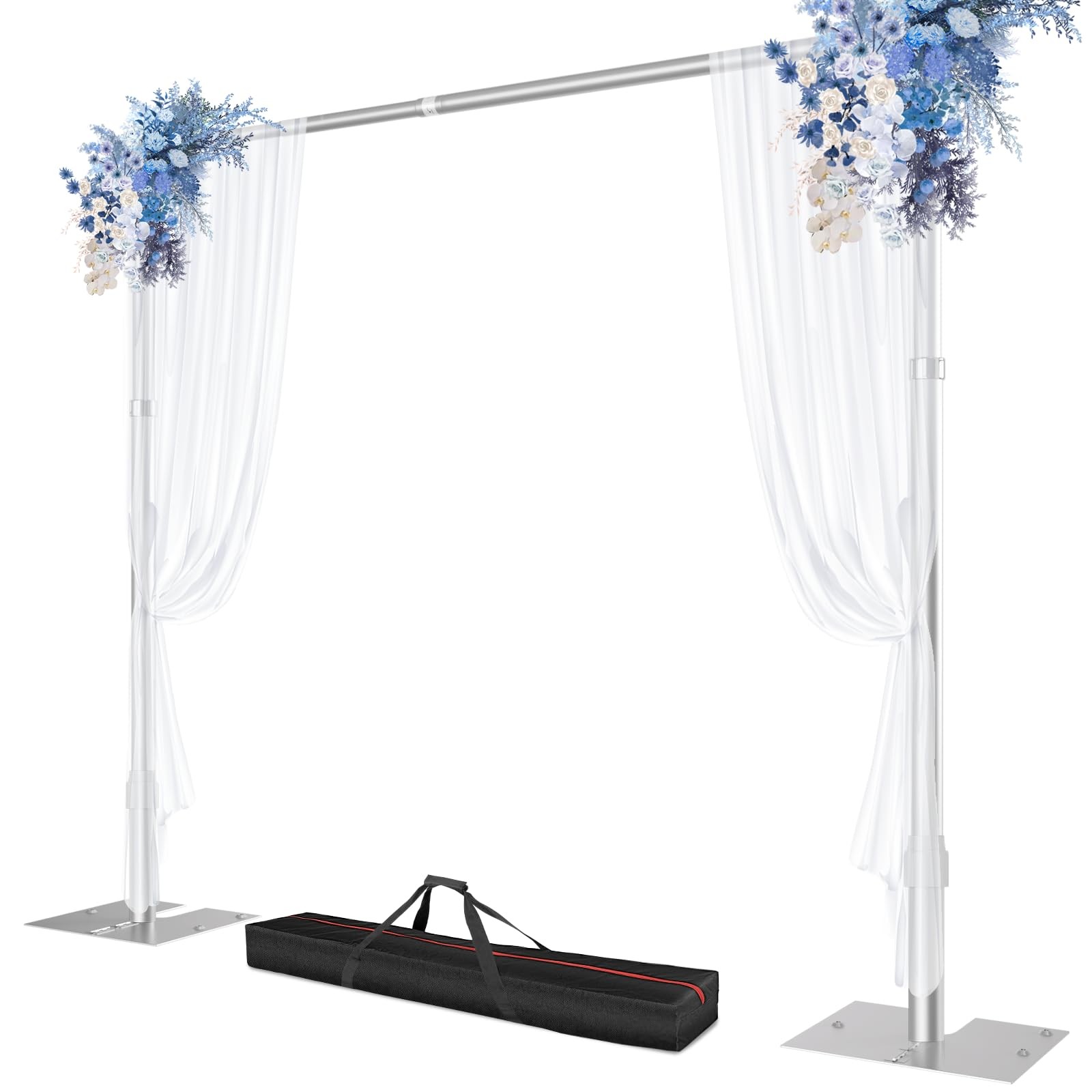 Pipe and Drape Backdrop Stand, 10x10ft Heavy Duty Adjustable Backdrop Frame w…