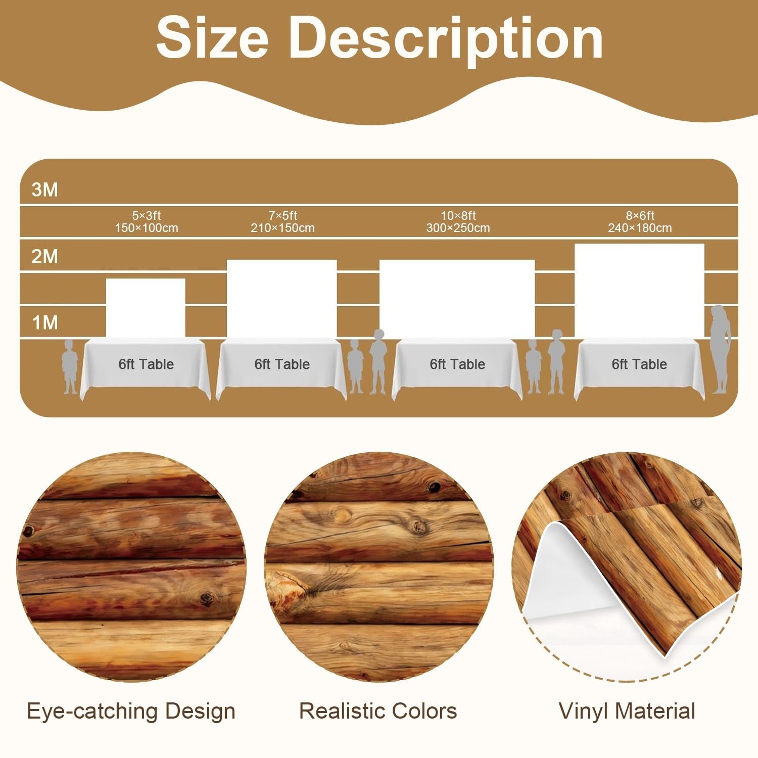 7x5ft Wooden Backdrop Brown Rustic Wood Photography Cabin Log Texture Party