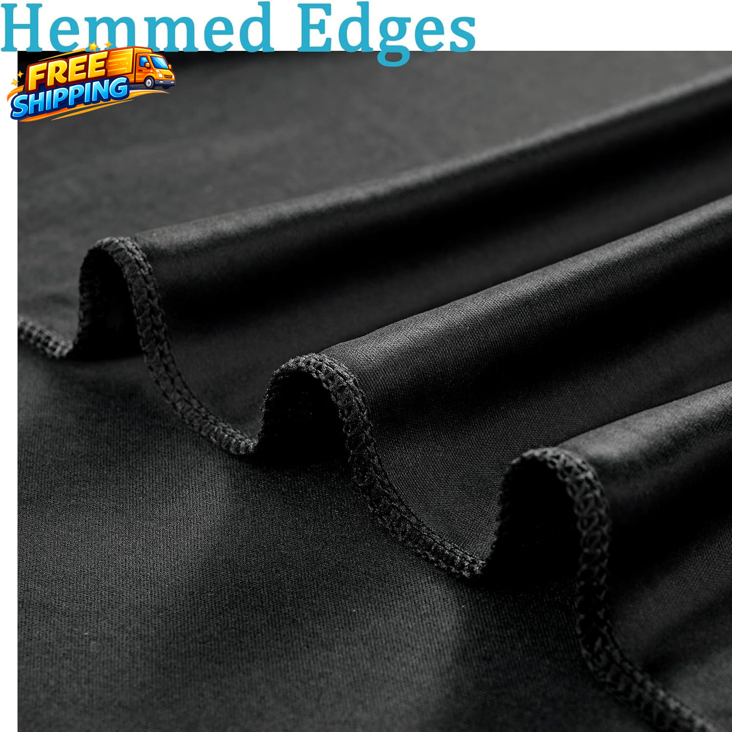 30Ft X 10Ft Wrinkle Free Black Backdrop Curtain for Parties 6 Panels 5X10Ft