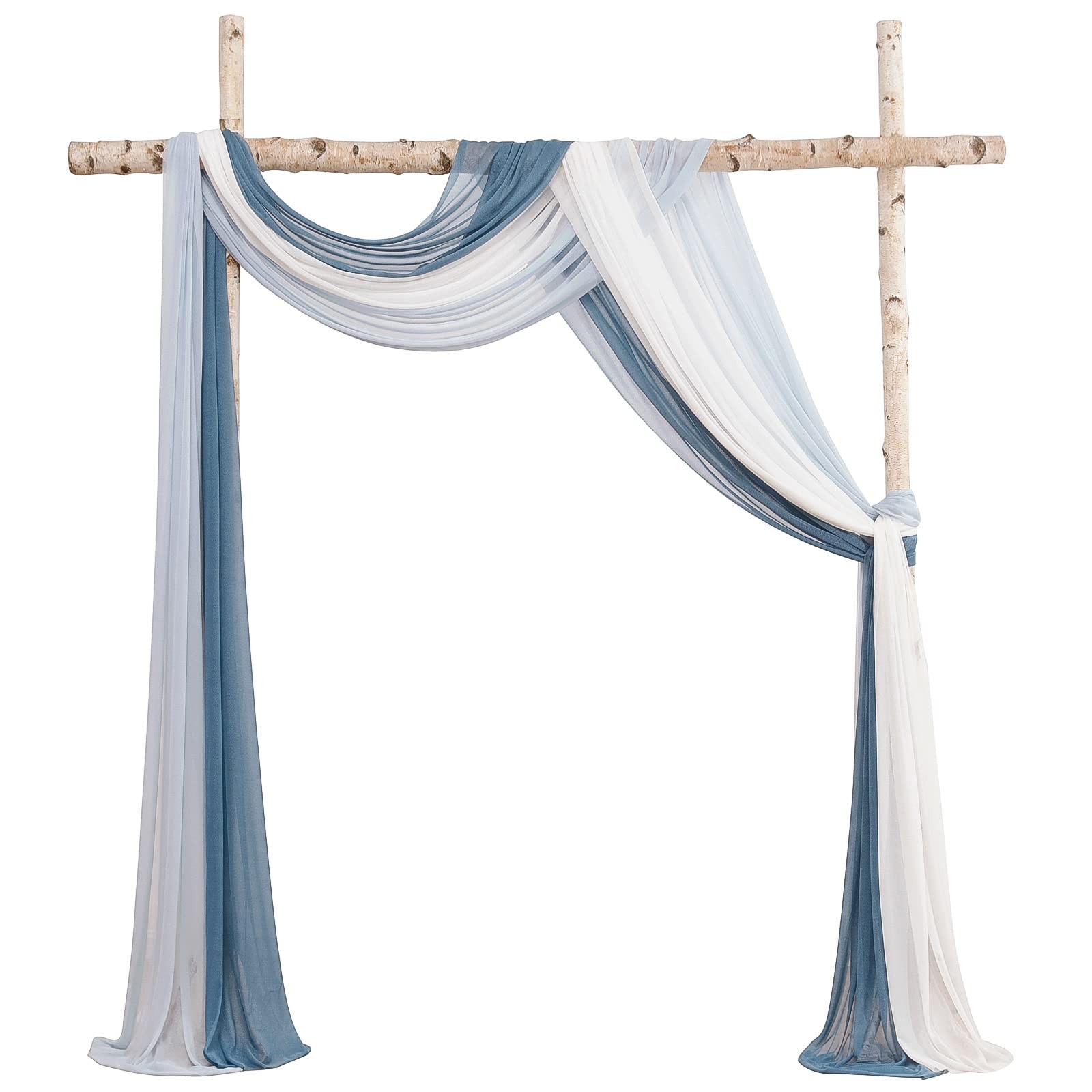 Wedding Arch Draping Fabric 3 Panels 20Ft Chiffon Fabric Drapes Arbor Drapery…
