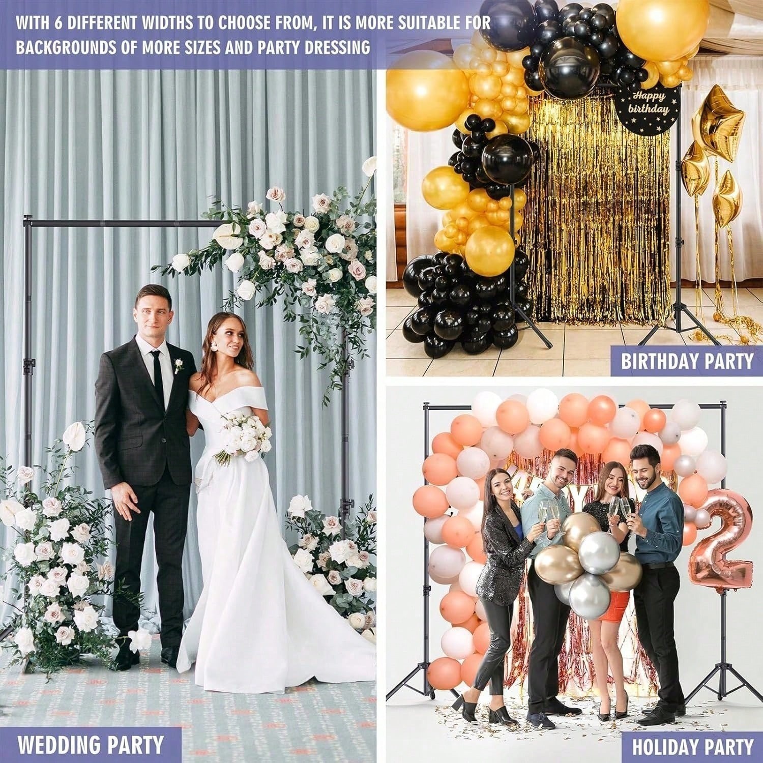 Adjustable Metal Backdrop Stand Kit 8.5ft x10ft Photo Background Support