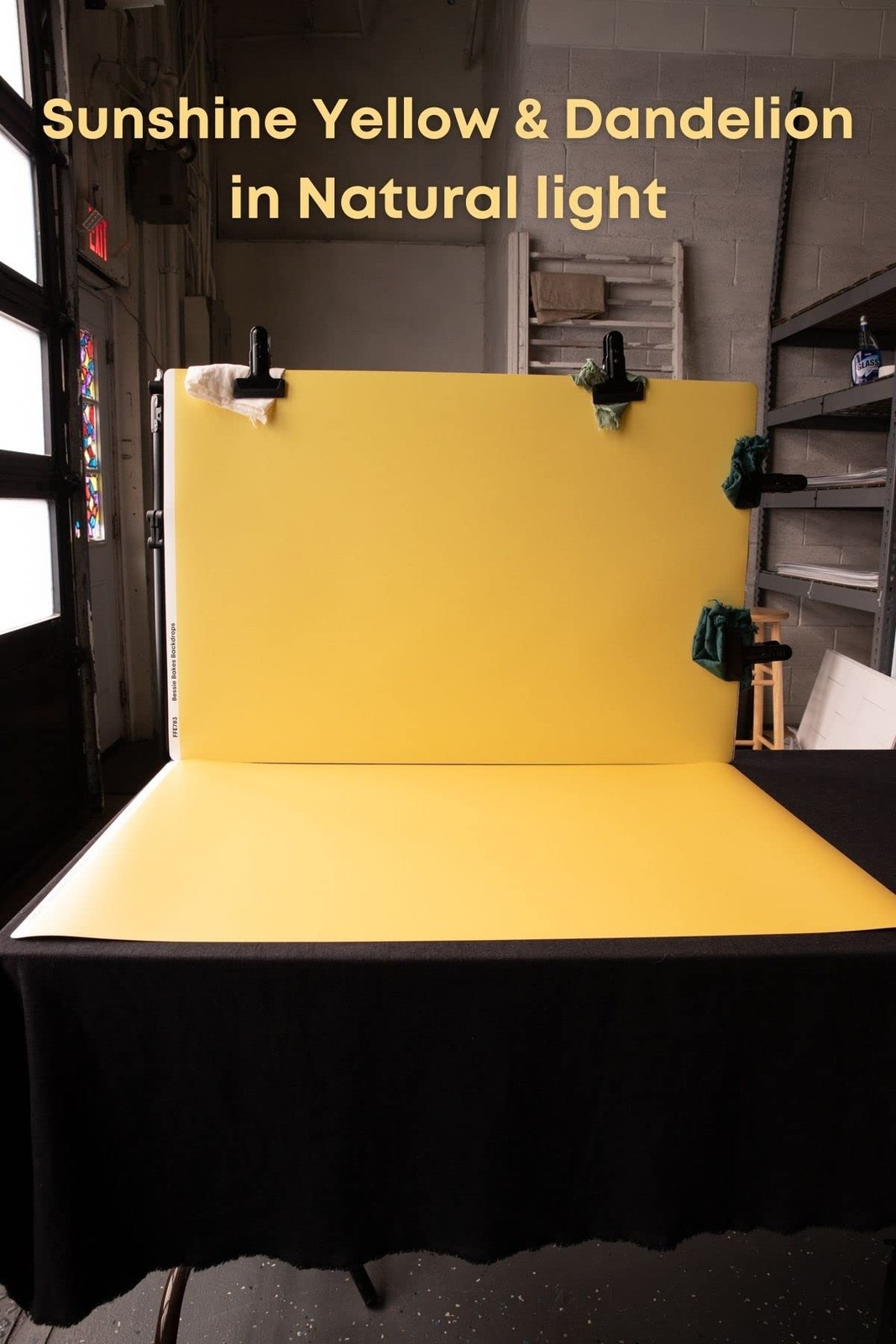 Bessie Bakes Sunshine Yellow Solid Color Roll-Up 2 Feet x 3 Feet Photography …