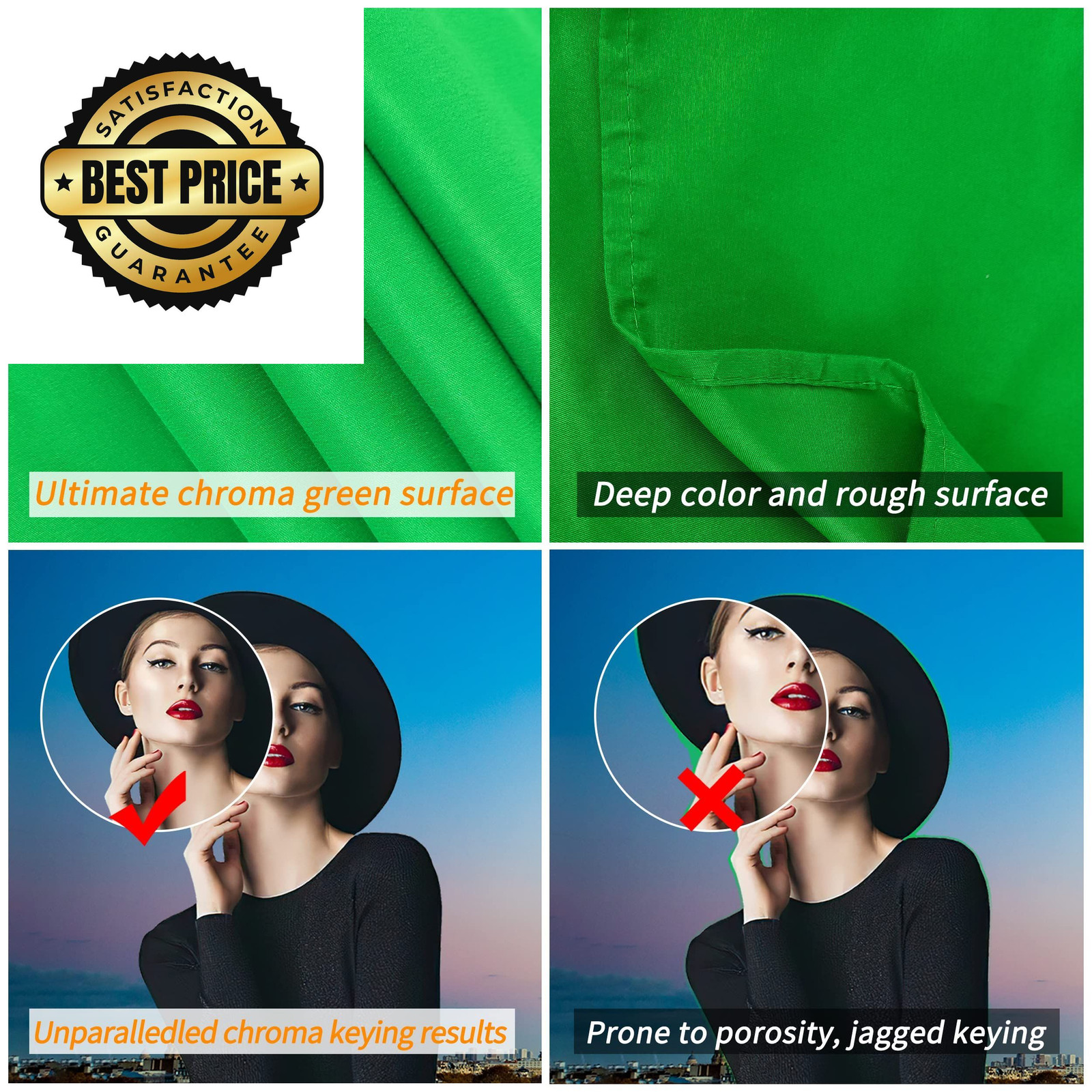 GFCC Green Screen Backdrop Background – 7x10FT Photography 7ftx10ft,