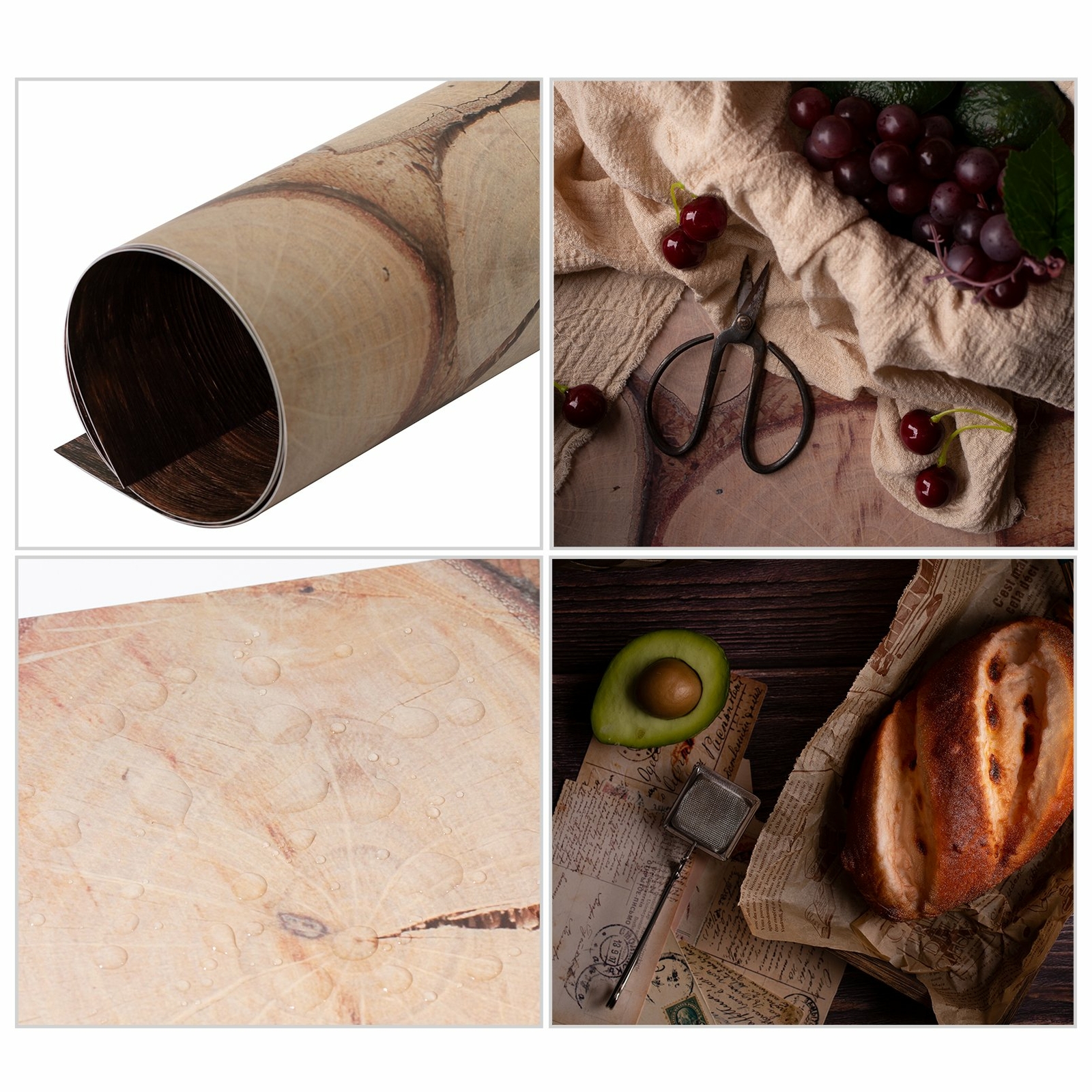 6PCS 22x35in Double-sided Textured PVC Backdrop Paper Props Photography Studio