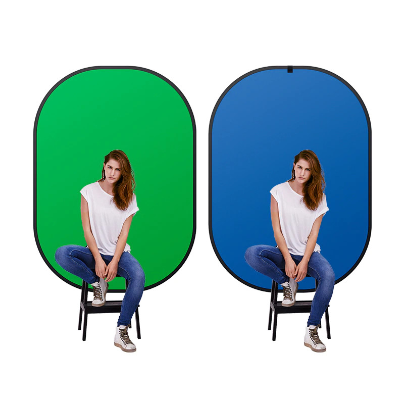 PYNSSEU 4 in 1 Collapsible Reversible Background Panel 5x7ft Chromakey Green Blu