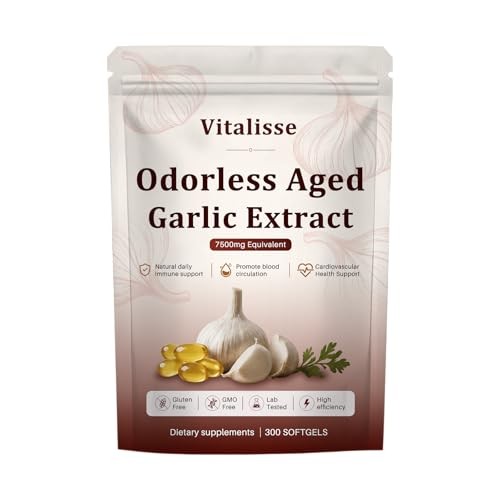 AJO Envejecido, 7500mg Odorless Organic Garlic Softgels – Heart & Immune