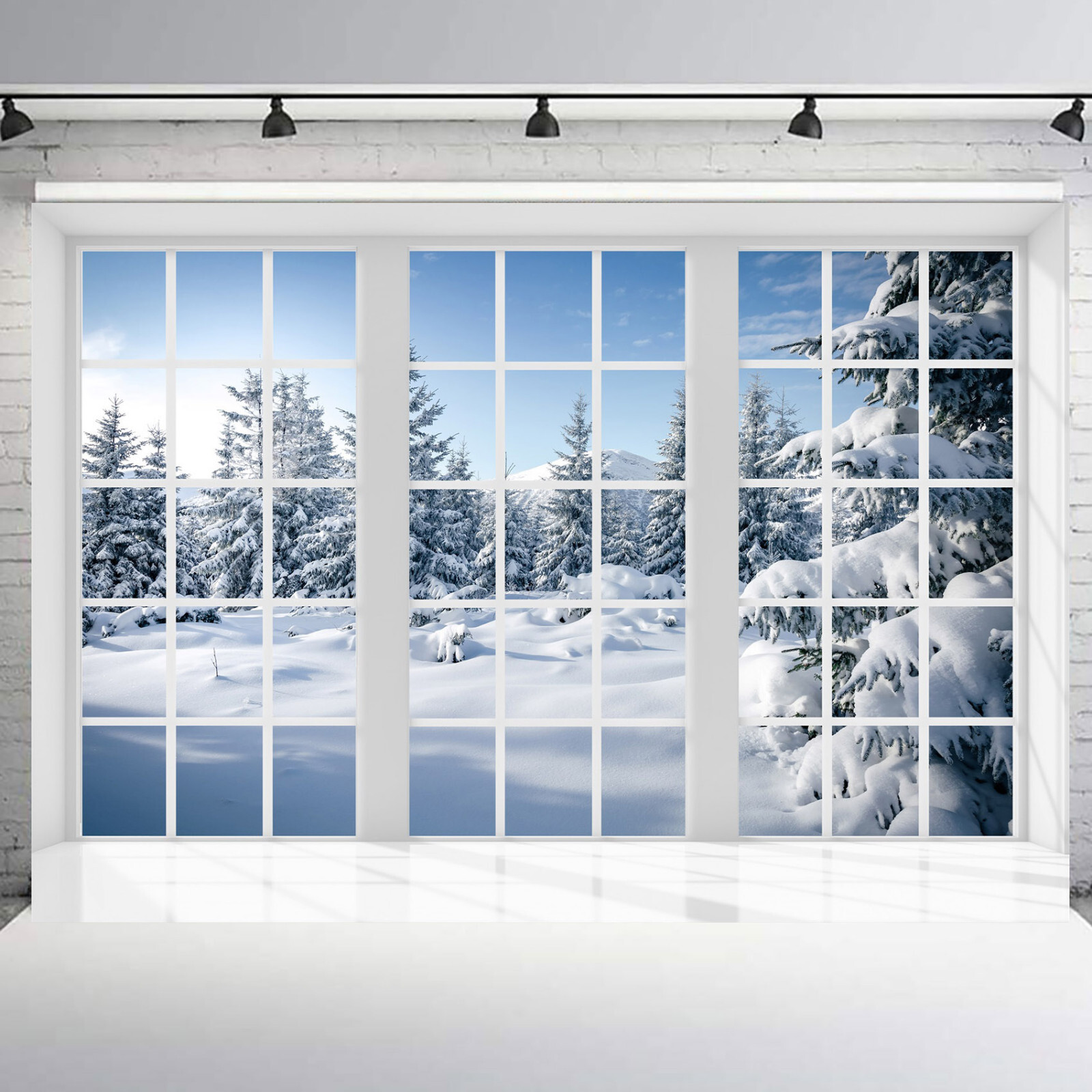 10x8ft Nature Winter Forest Snow Nature Scenery Vinyl Backdrop Photo Background