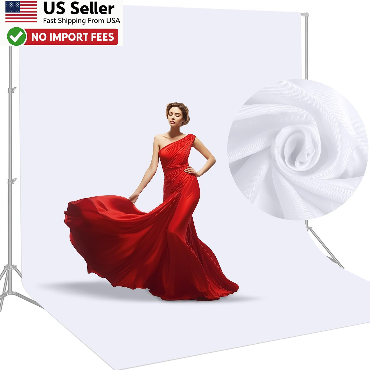 Aimosen 10 X 12 FT White Backdrop Background Photography Zoom Meeting FROM USA