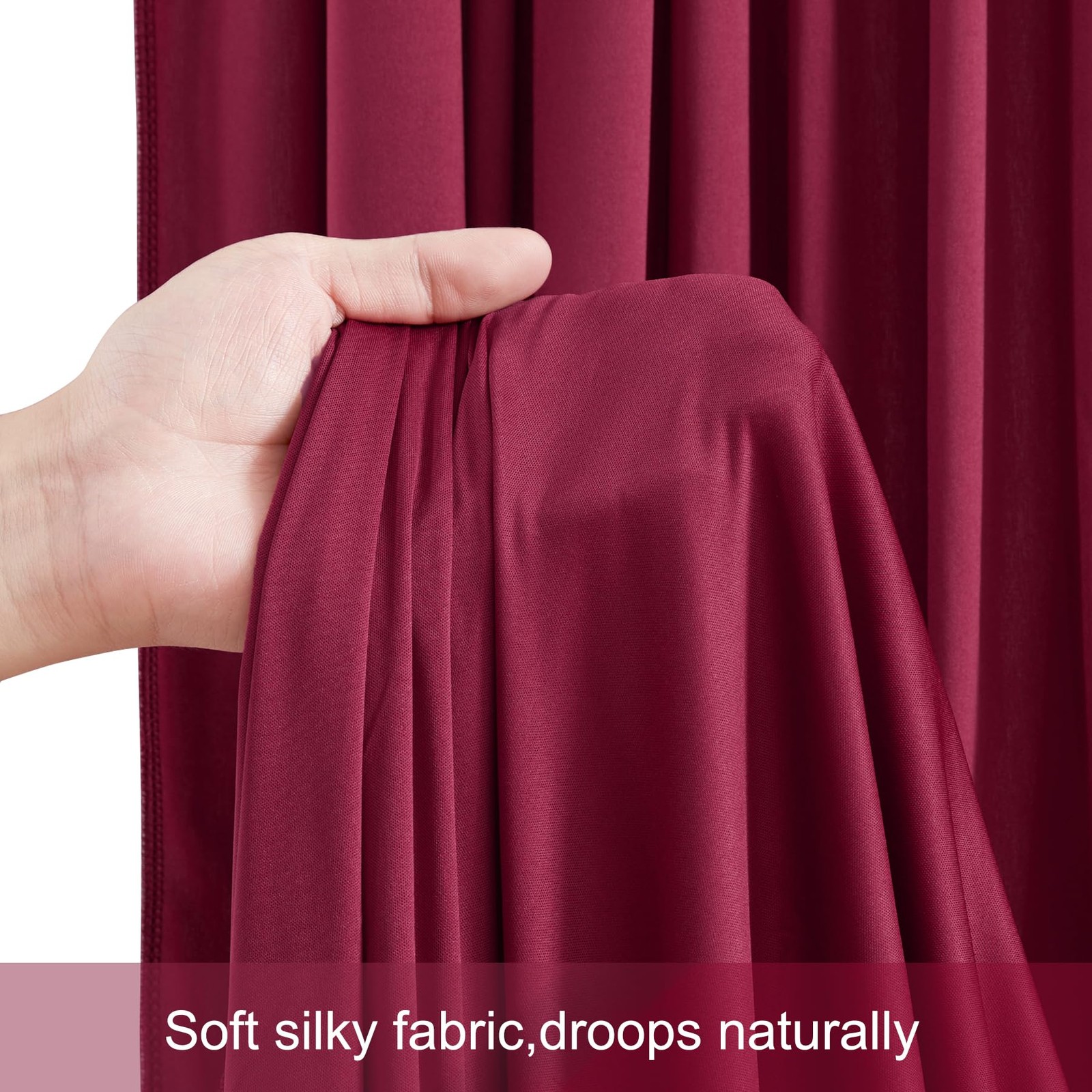 50ft x 12ft Burgundy Backdrop 50FTx12FT (W5’xH12′, 10 Panels),