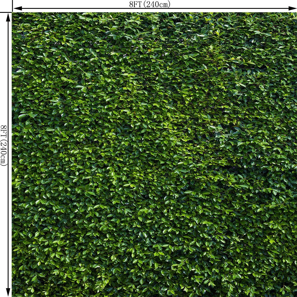 8X8FT Green Leaves Photography Backdrop Vertical Texture Birthday Background