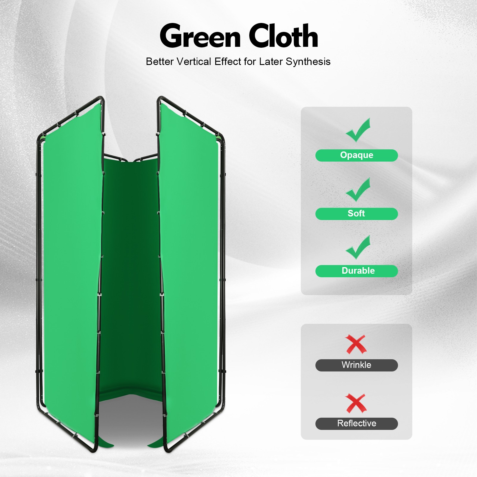 Photography Backdrop Stand Kit with Green Cloth For Photo Studio 12.73*7.55ft US