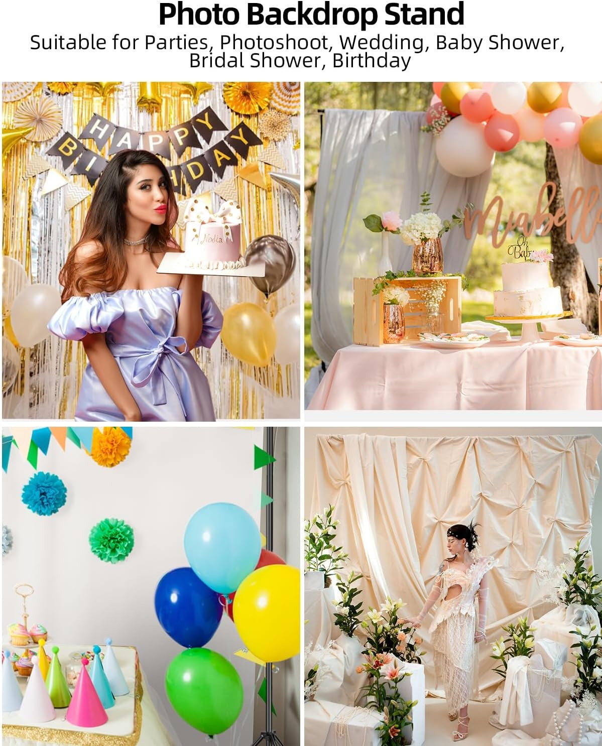 Photo Backdrop Stand 10x7ft WxH Photography Background Stand Photoshoot Wedding
