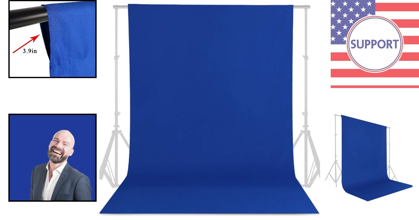Elegant 6FT x 10FT Royal Blue Seamless Background – Perfect for Photoshoots