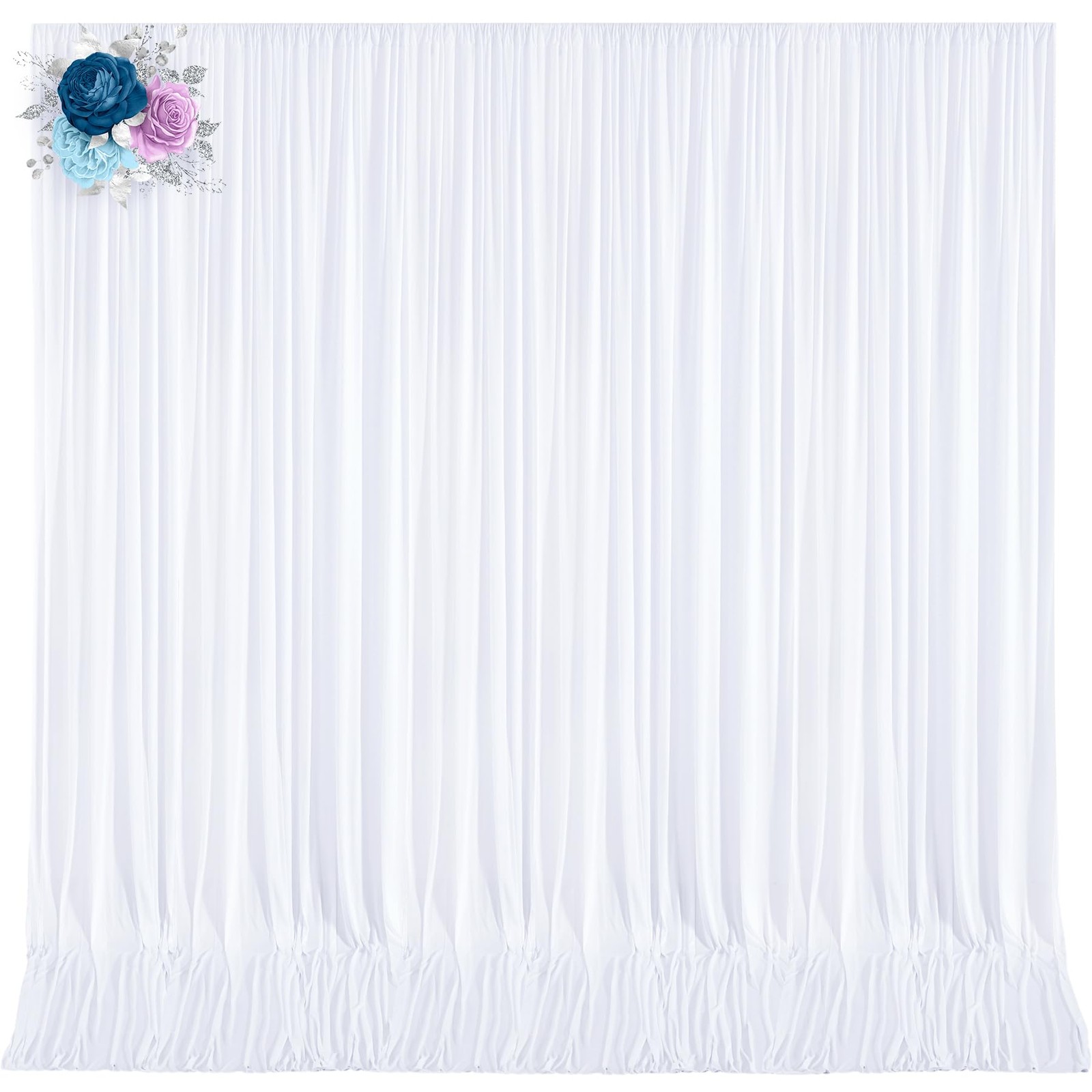 10×15 ft White Wrinkle Free Backdrop Curtains Wedding Party Drapes Cloth