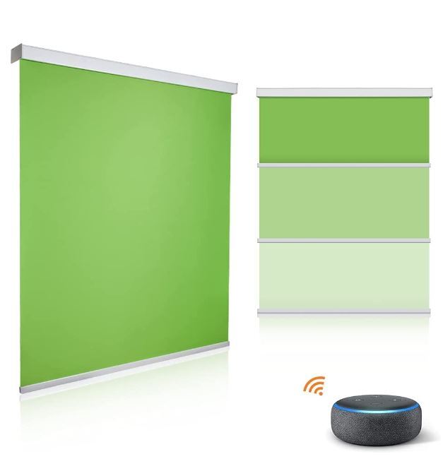 Smart Green Screen With Alexa and remote Retractable