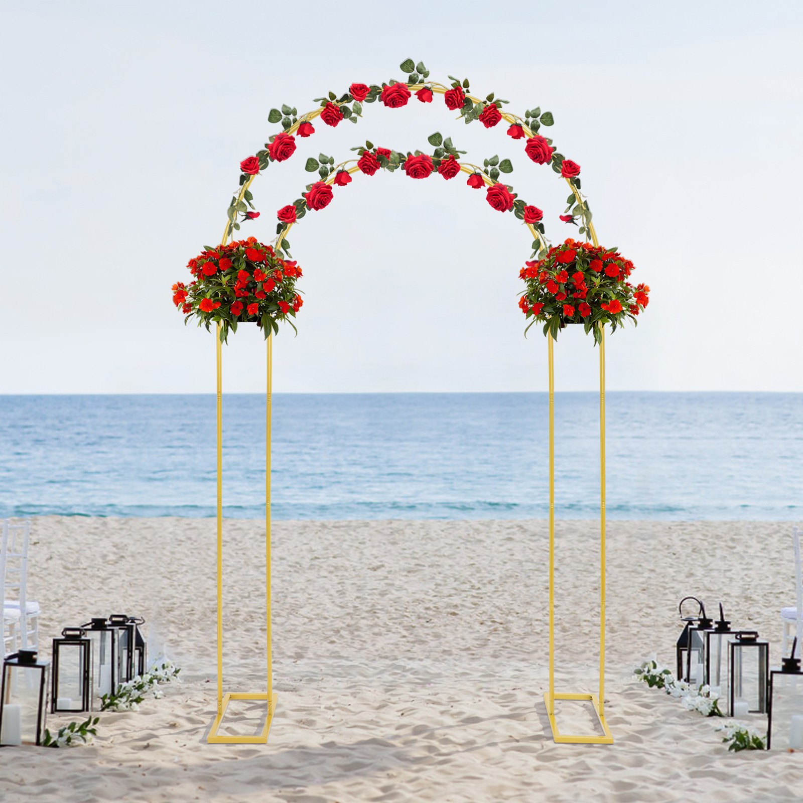 Arch Backdrop Stand,White Wedding Arch Backdrop Stand, Metal Arch Backdrop Stand