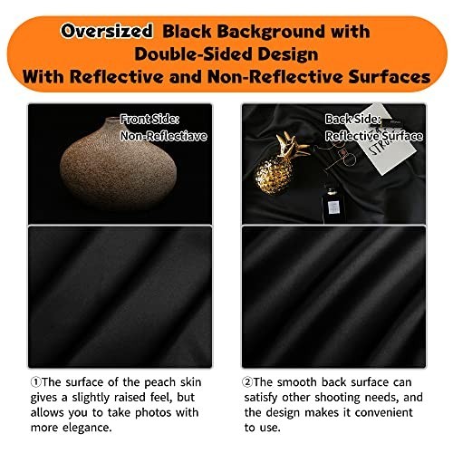 Large Black Backdrop 10×20 ft for Photoshoot, Party & Video Studio Photography