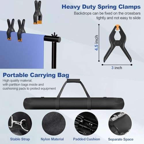 12 x 10ft Photo Video Studio Heavy Duty Backdrop Stand, Adjustable 10×12ft