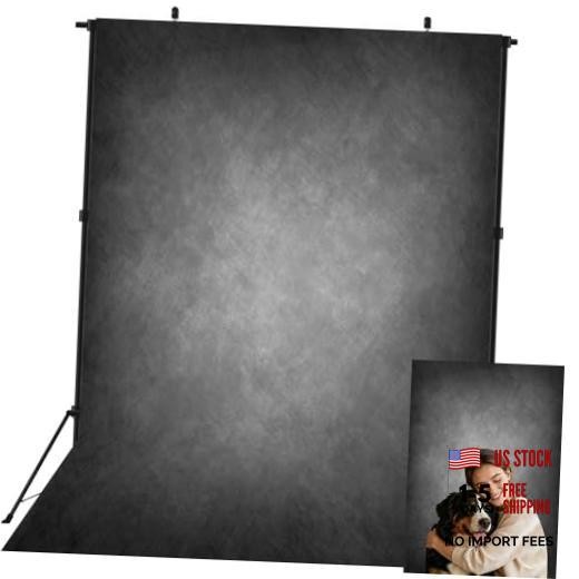 Dark Grey Abstract Backdrop for Photography Vintage Black Headshot 5x7ft
