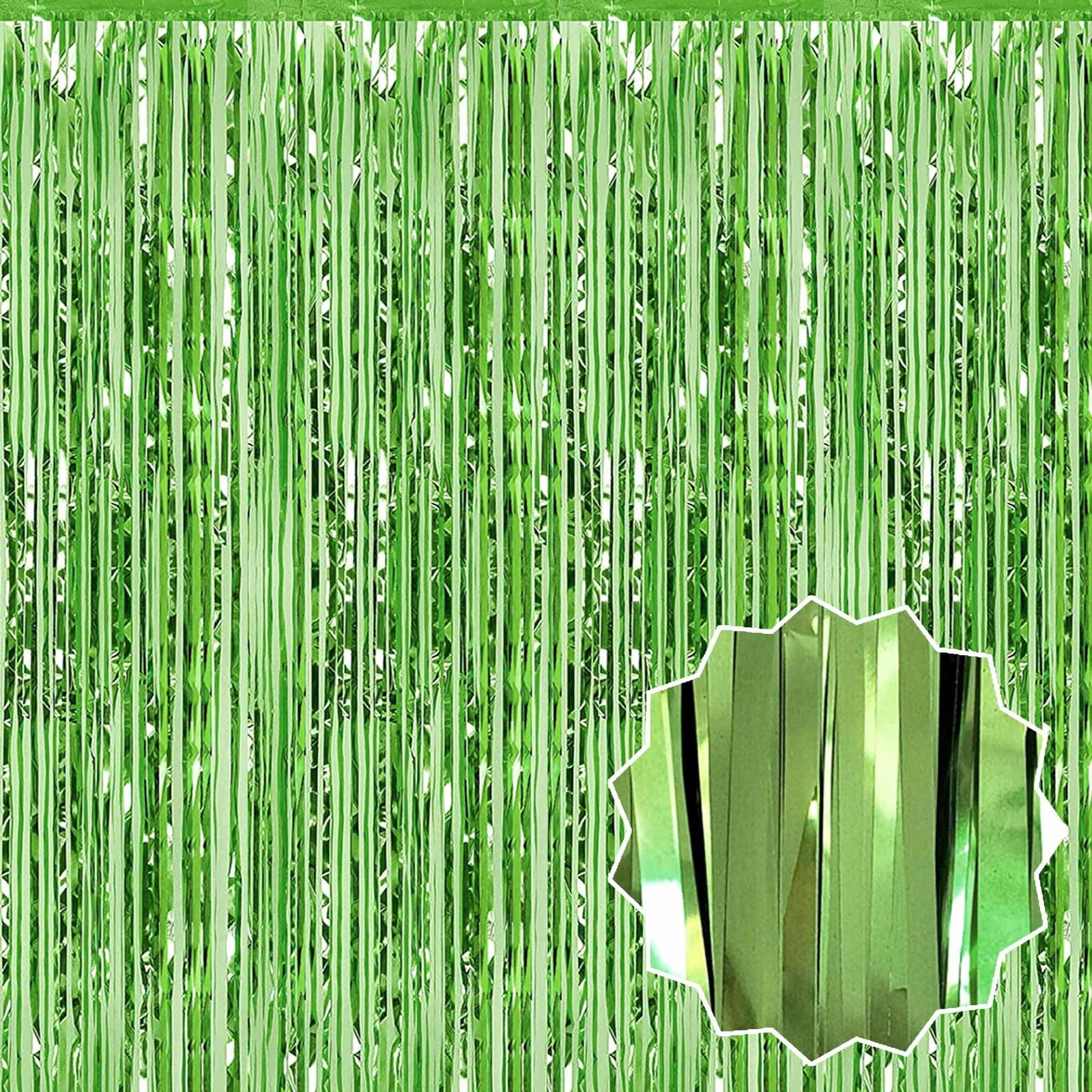 6 Pack Black Gold Silver Foil Fringe Curtains Backdrop Metallic Streamers