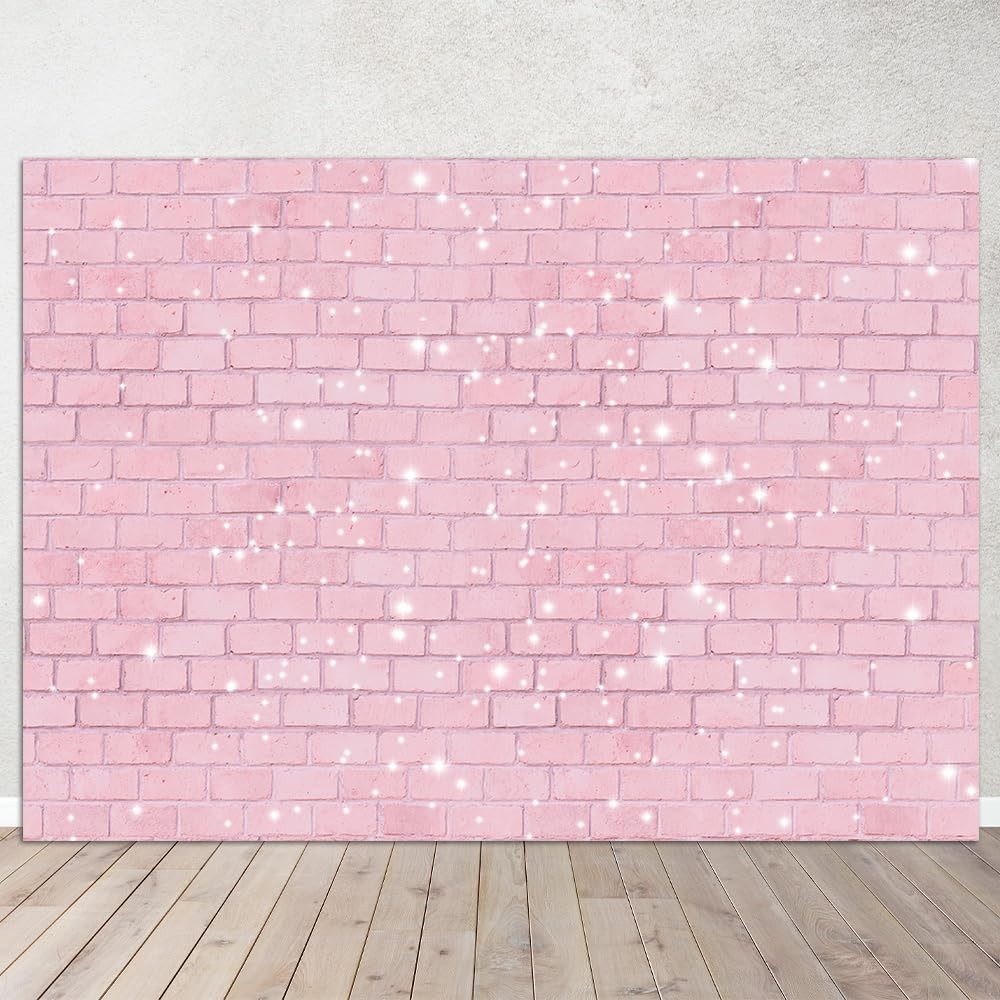 Pink Brick Wall Photography Backdrop 7x5ft Girls Birthday Party Portrait