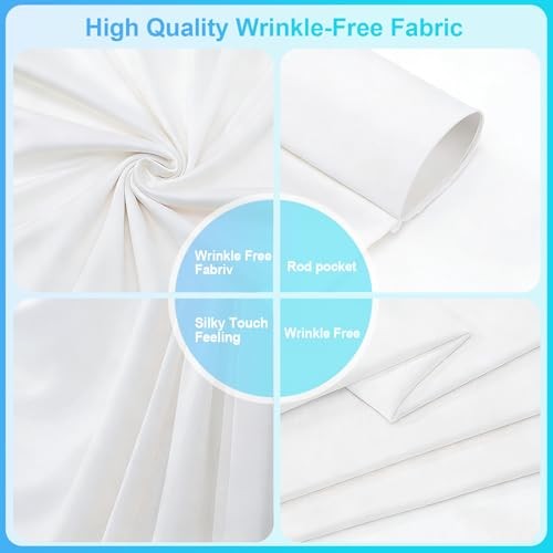 10x10ft White Backdrop Curtain for Parties Wedding, Curtain Backdrop for