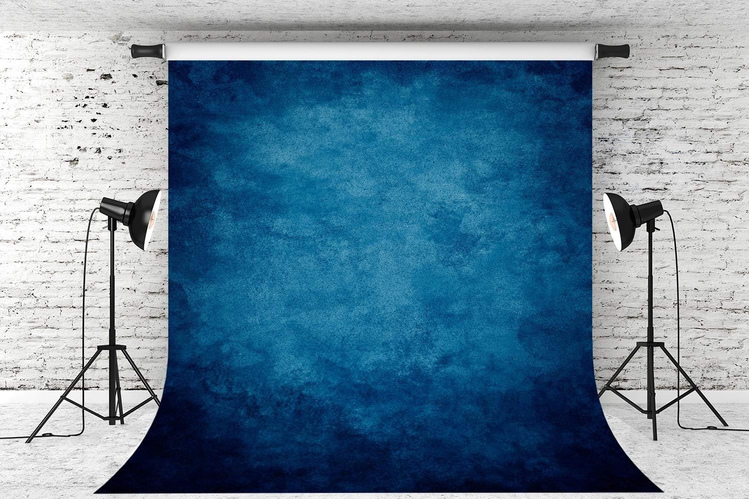 DePhoto 8x8ft Retro Blue Portrait Backdrop Graduation Photo Studio Vinyl Backgro
