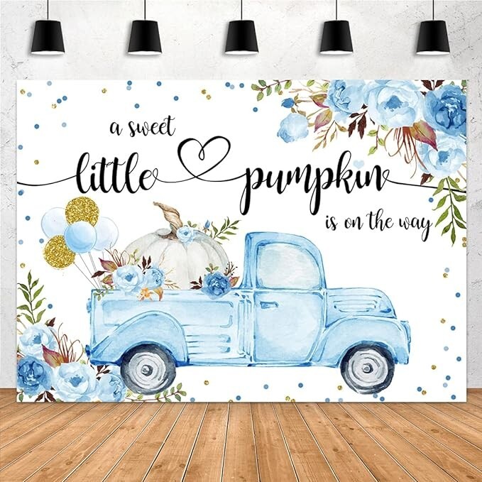Aperturee Little Pumpkin Baby Shower Backdrop 7x5ft