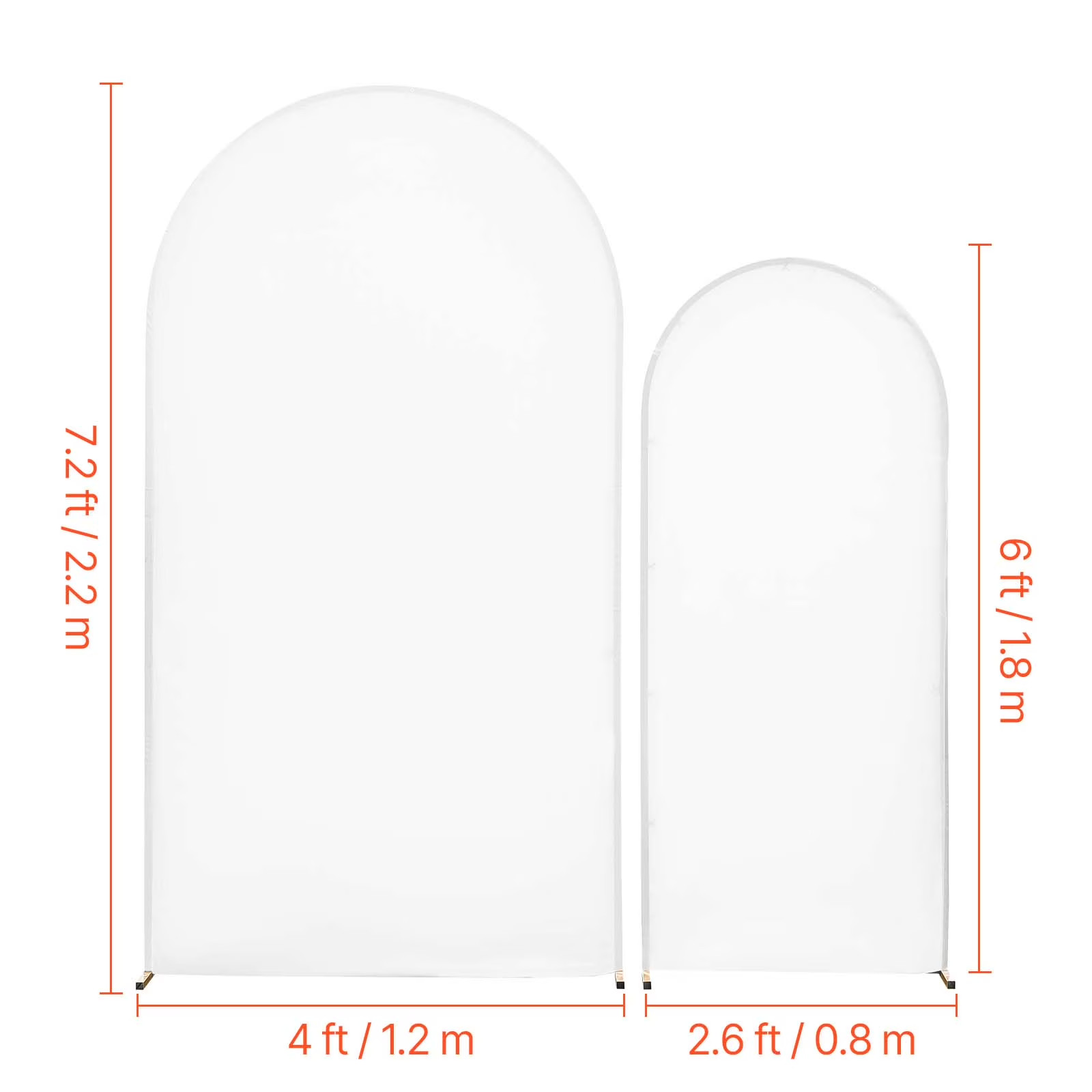 Metal Arch Backdrop Stand Set, Includes 7.2 ft and 6 ft Frames, Durable Design,