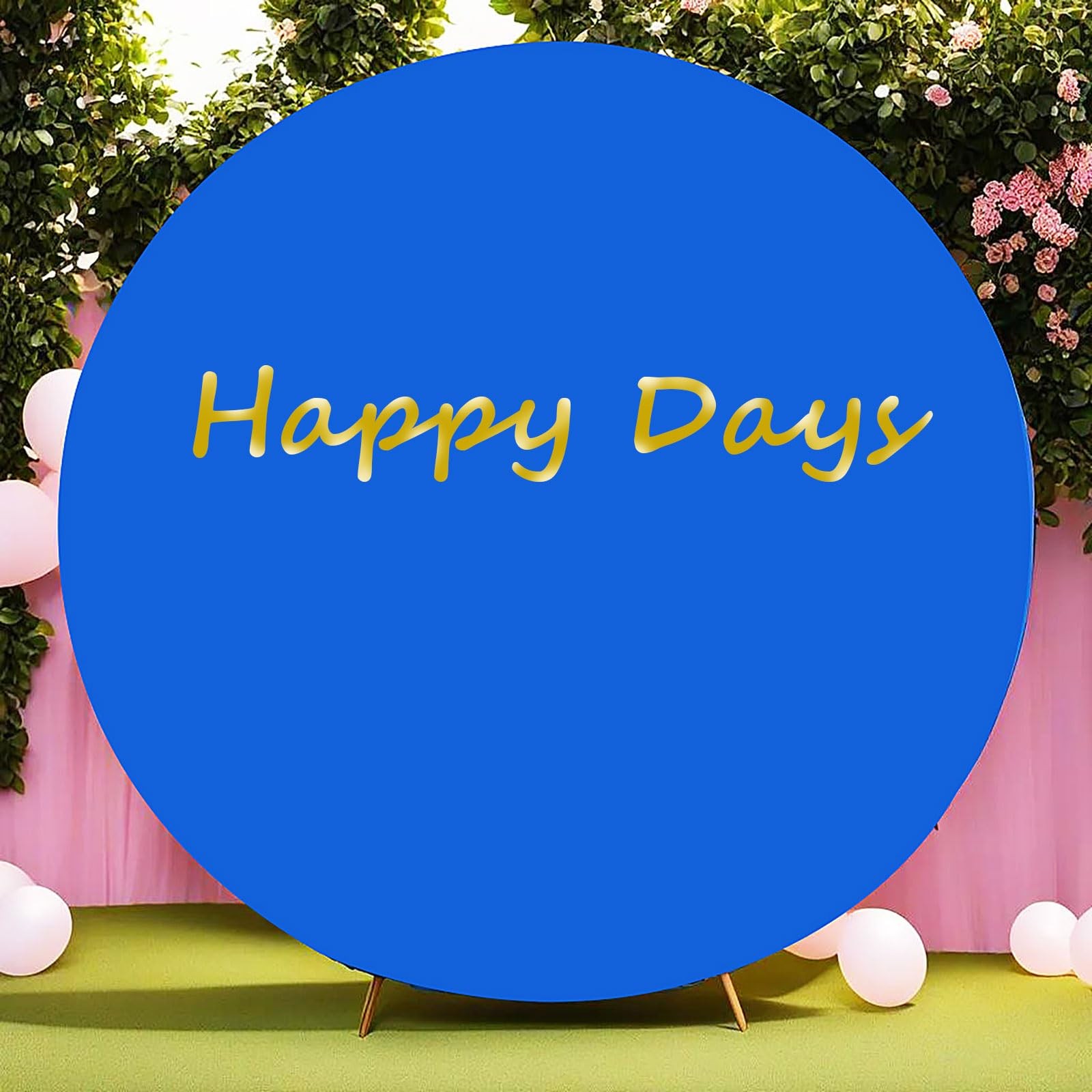 7.2FT Royal Blue Round Backdrop Cover for Wedding,Circle Balloon Arch Backgou…