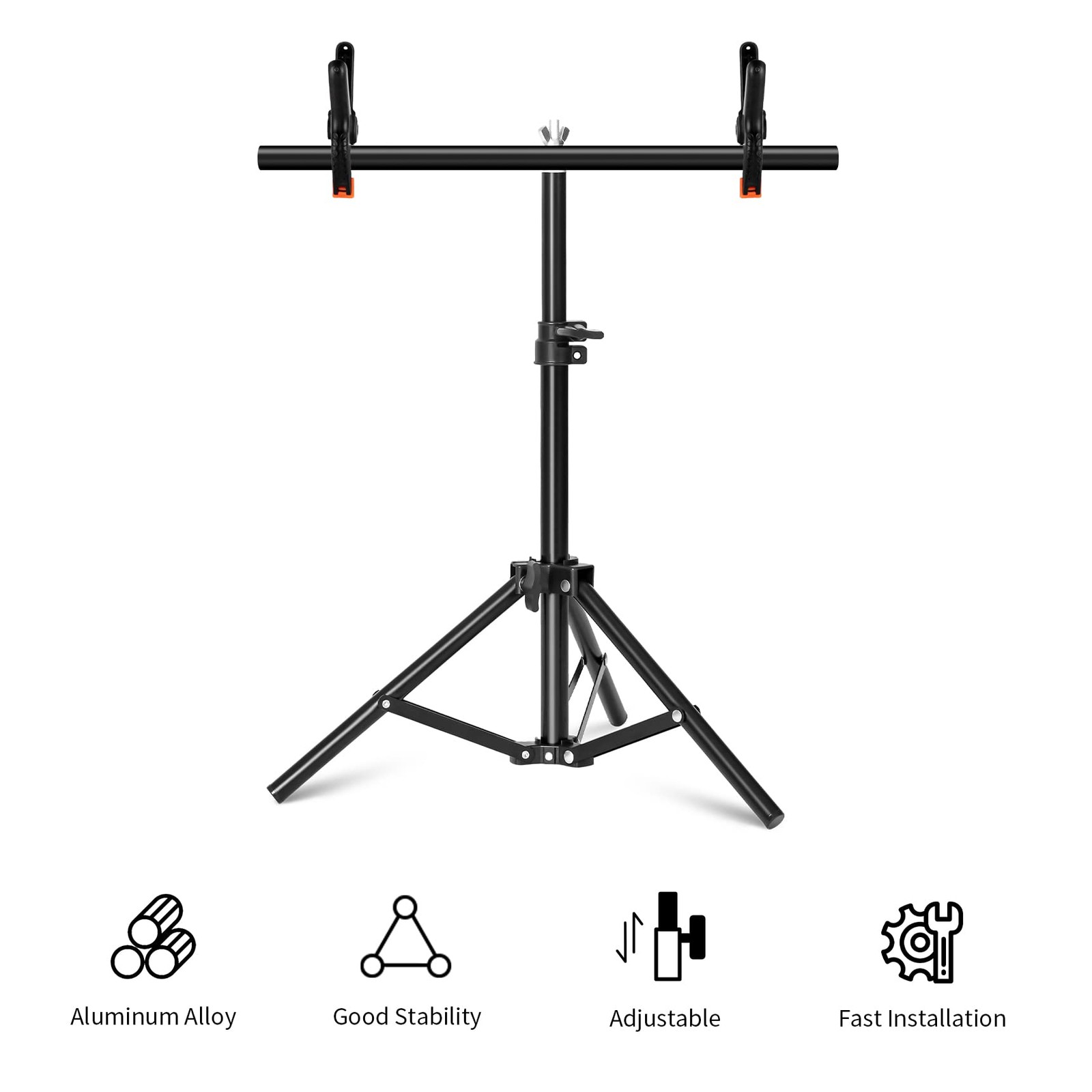 30 Inch Small T Shape Photography Backdrop Stand Light Holder 2 Clamps Table