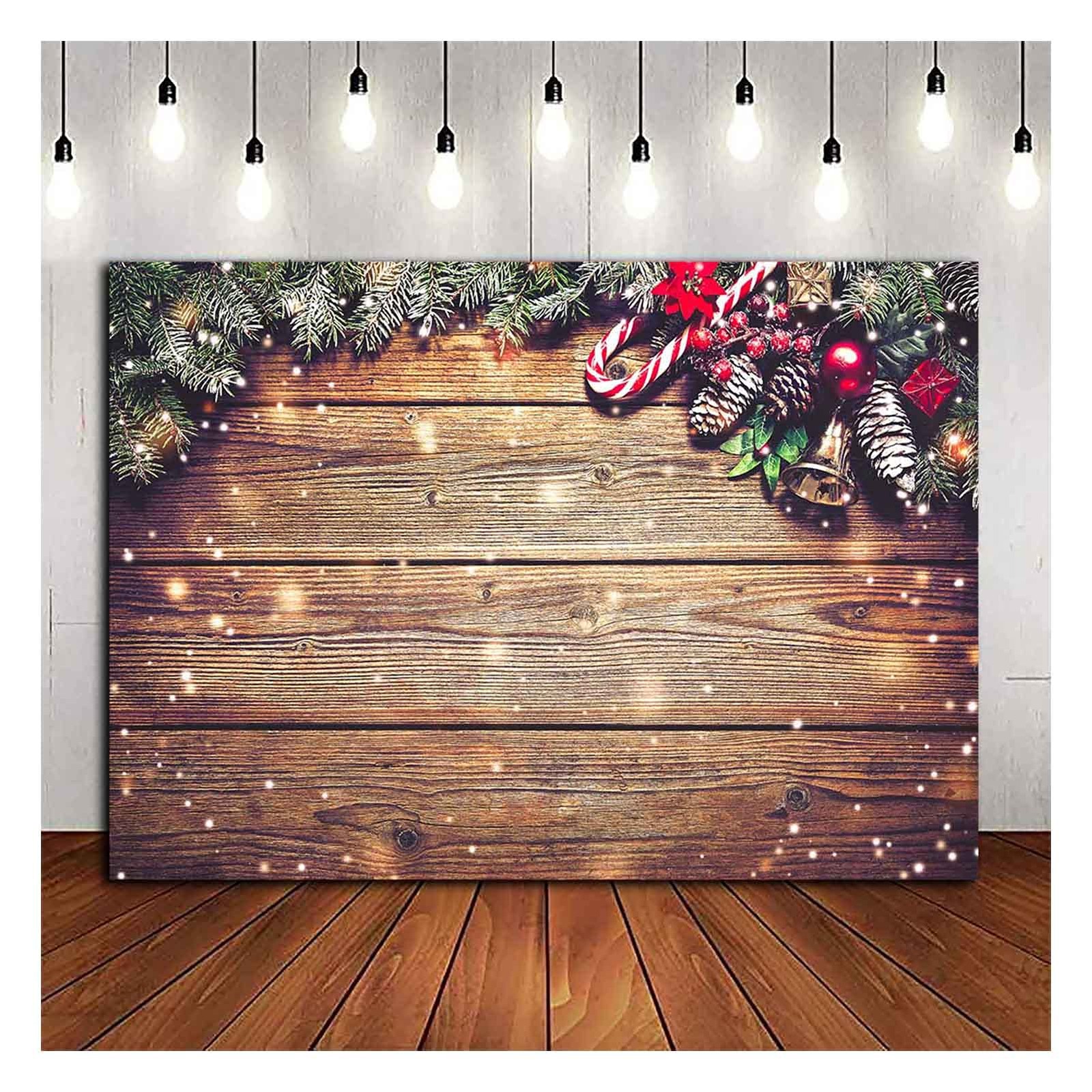 Winter Snowflake Gold Glitter Christmas Wooden Wall Holiday Photo Background …
