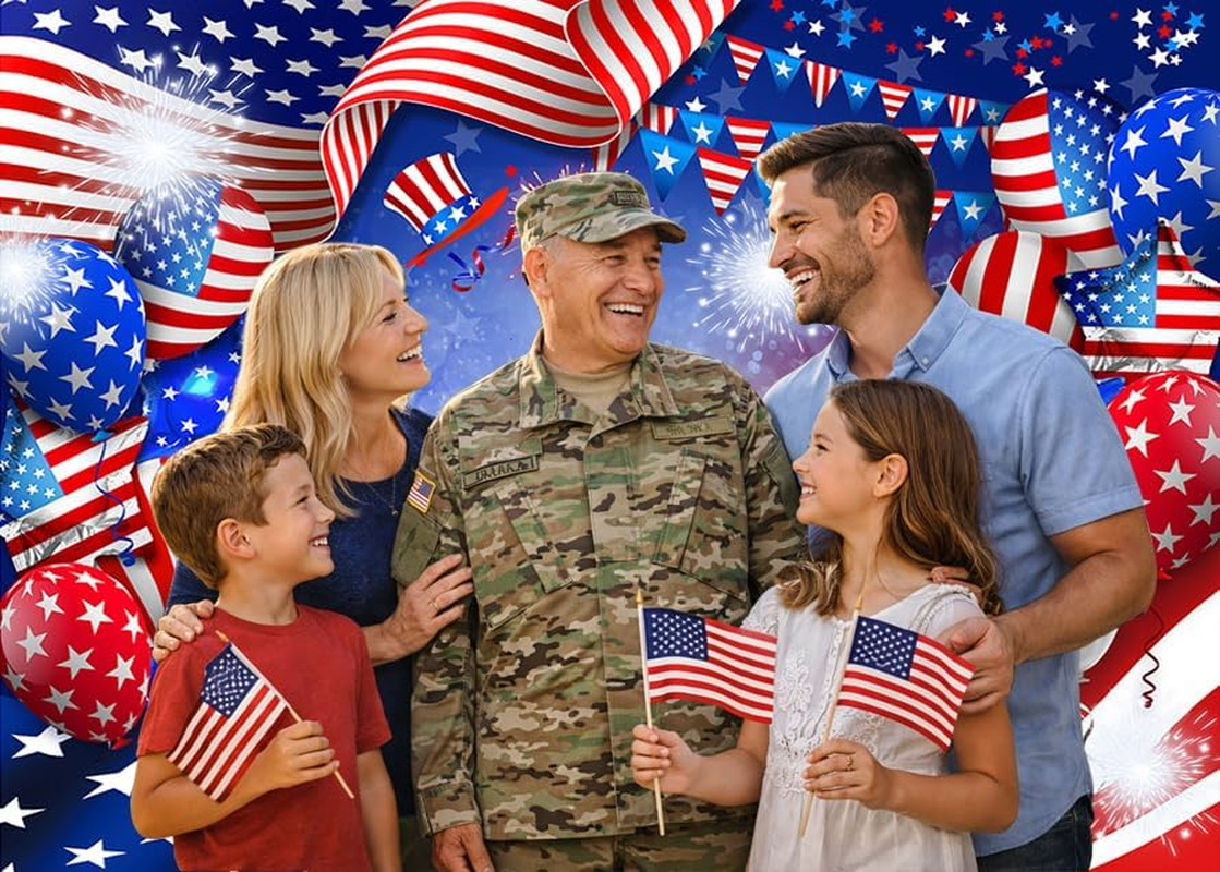 7X5 Ft American Flag Photography Backdrop for Patriotic Events and Celebrations