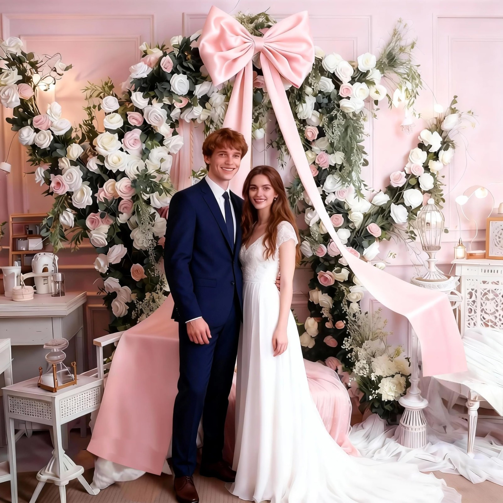 Extra Long Satin Pink Bow for Coquette Room 70″ x 20″, 70 x 20 Inch
