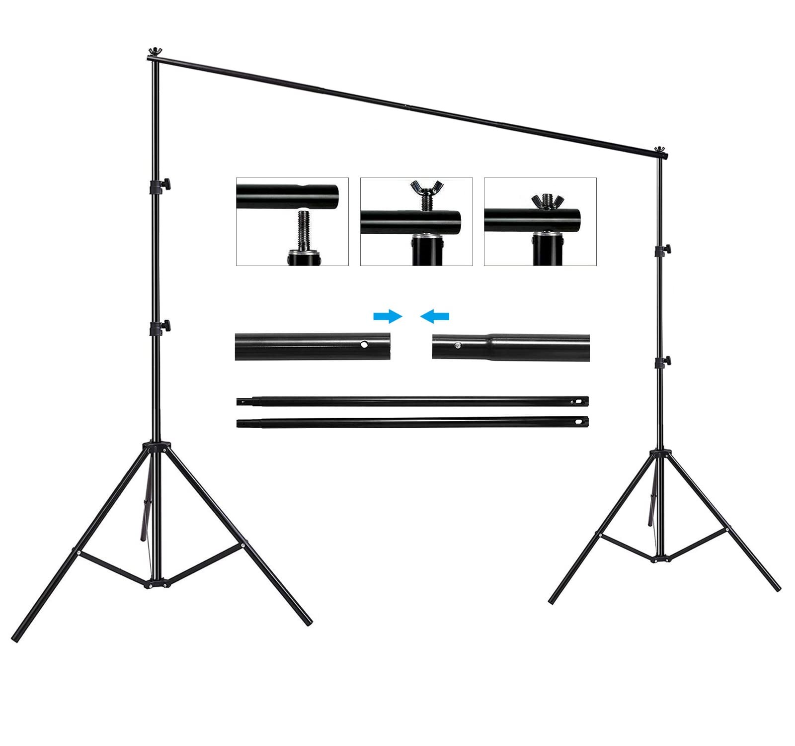Photo Video Studio Photography Backdrop Stand, 8 x 8 ft Adjustable Photo Back…