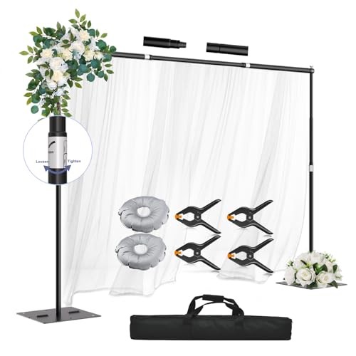 Heavy Duty Backdrop Stand Adjustable Photo Background Support 10x10ft Black