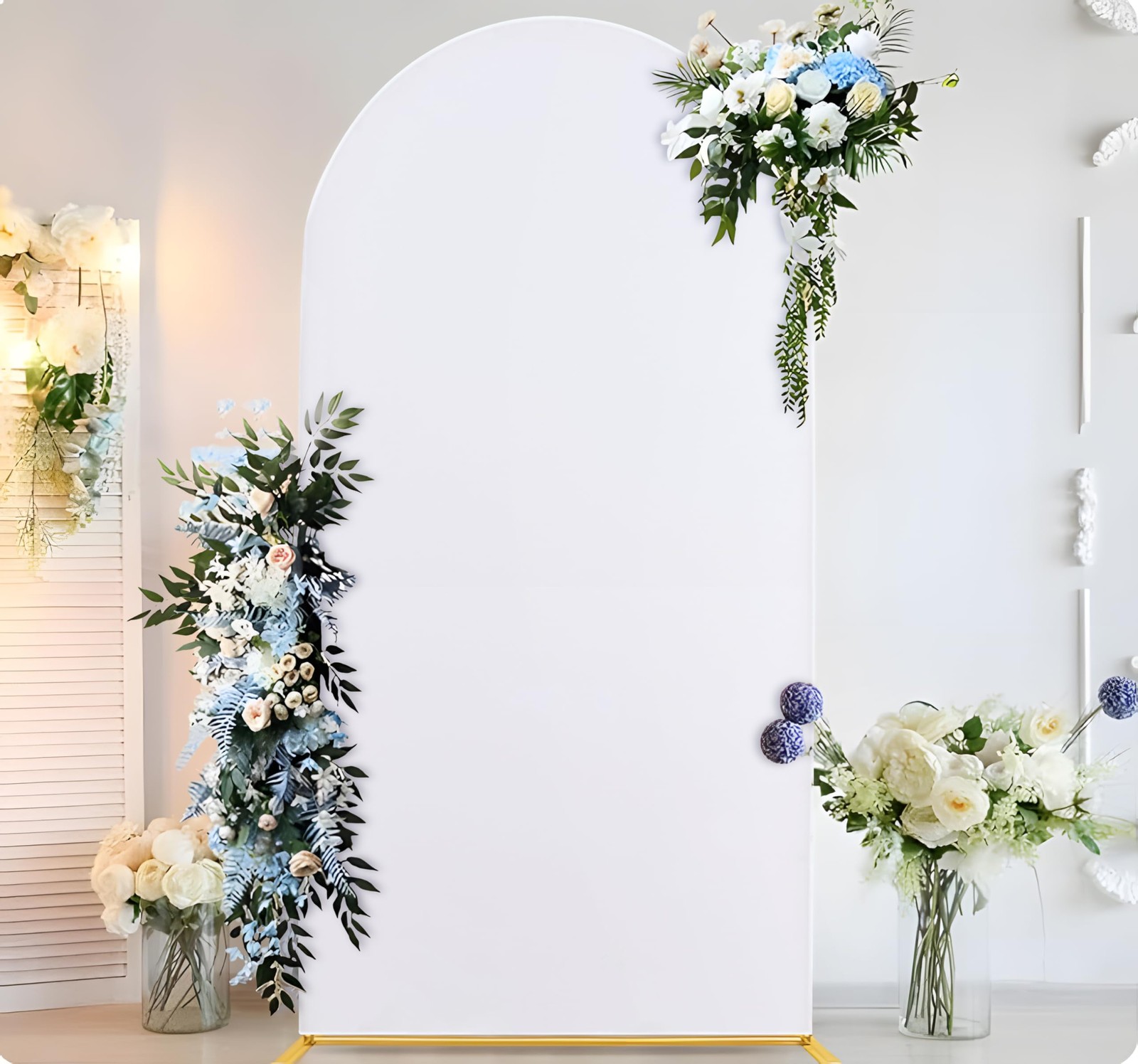 White 7.2 ft Arch Backdrop Cover for 7.2ft Arch Stand,Spandex Stretchy Spande…