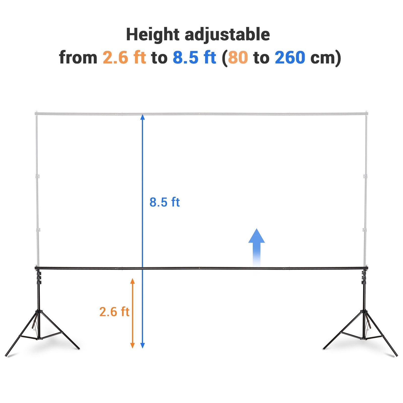 8.5x10Ft Photography Background Backdrop Stand Kit Adjustable Crossbar 2 Packs