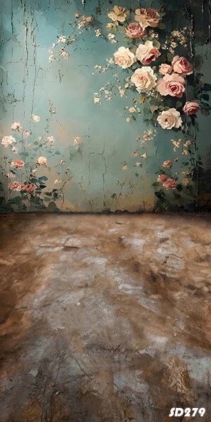 10’x20’CP Antique Floral Wall Scenic Microfiber Fabric background backdrop SD279