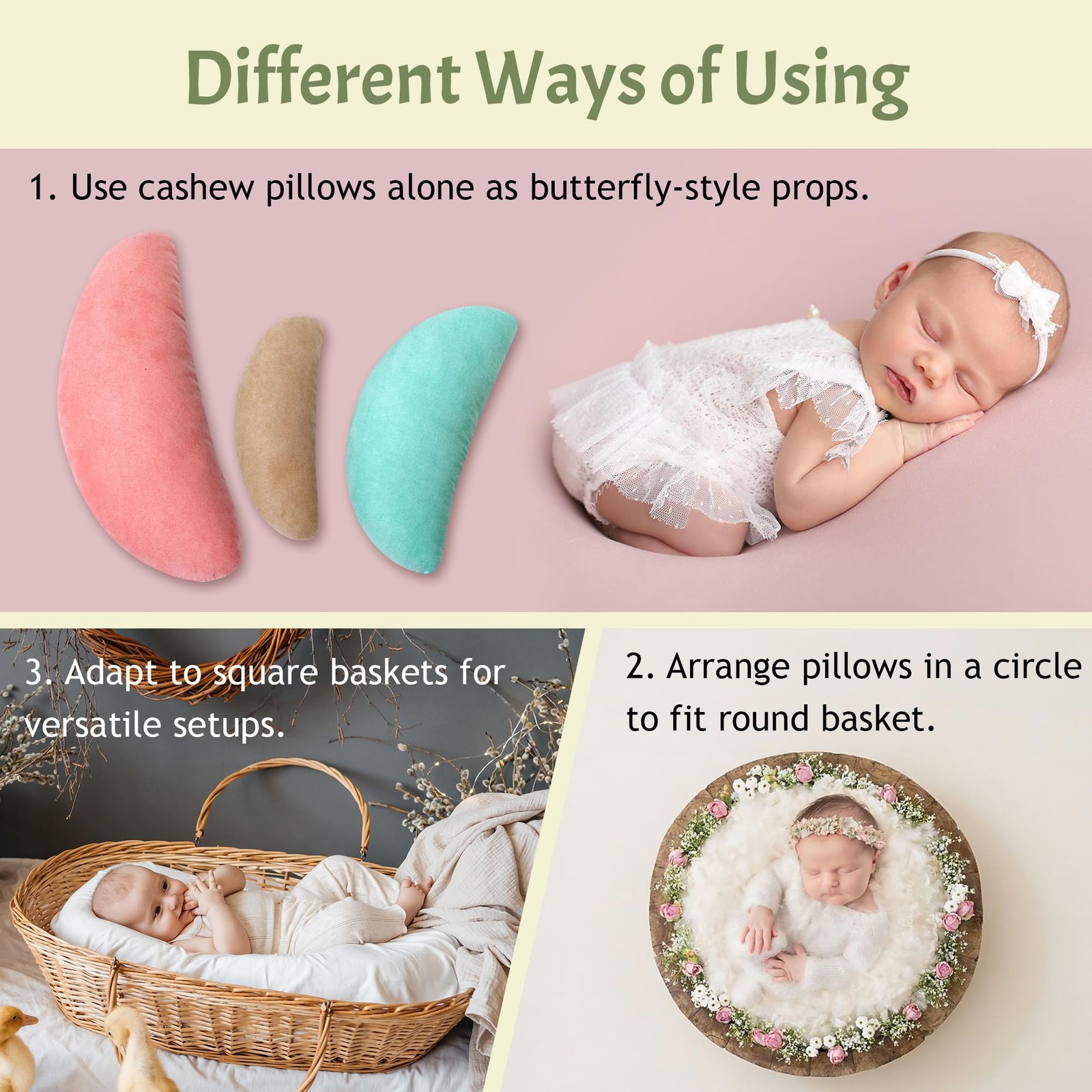 Newborn Photography Props – 6pcs Baby Photoshoot Props, Adjustable Photograph…