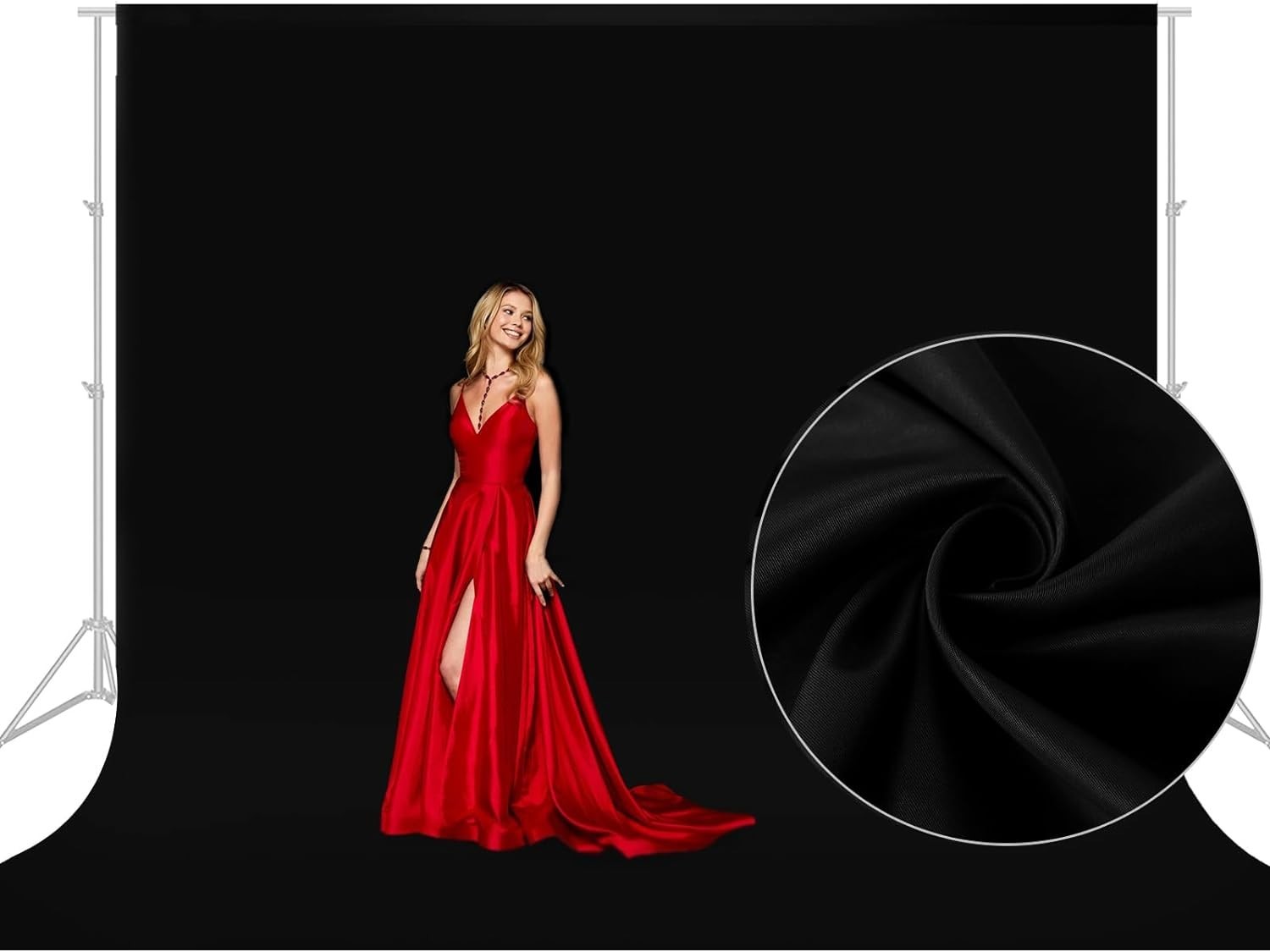 10X10 FT Black Backdrop Background for Photography, Large Photo Backdrop Curtain