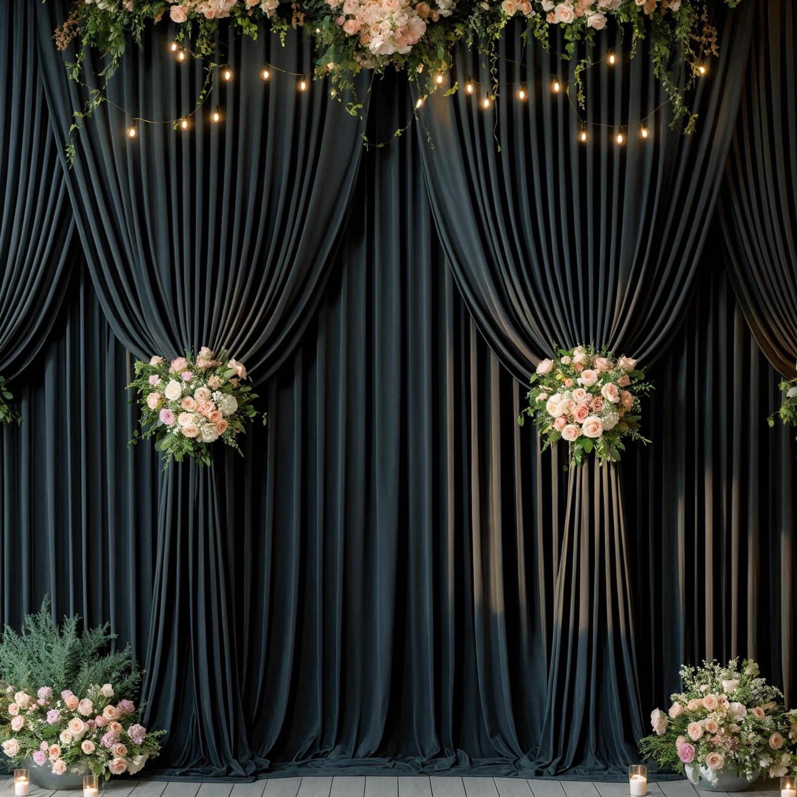 10x12ft Black Backdrop Curtains for Wedding/Photography 5ft x 12ft Drapes