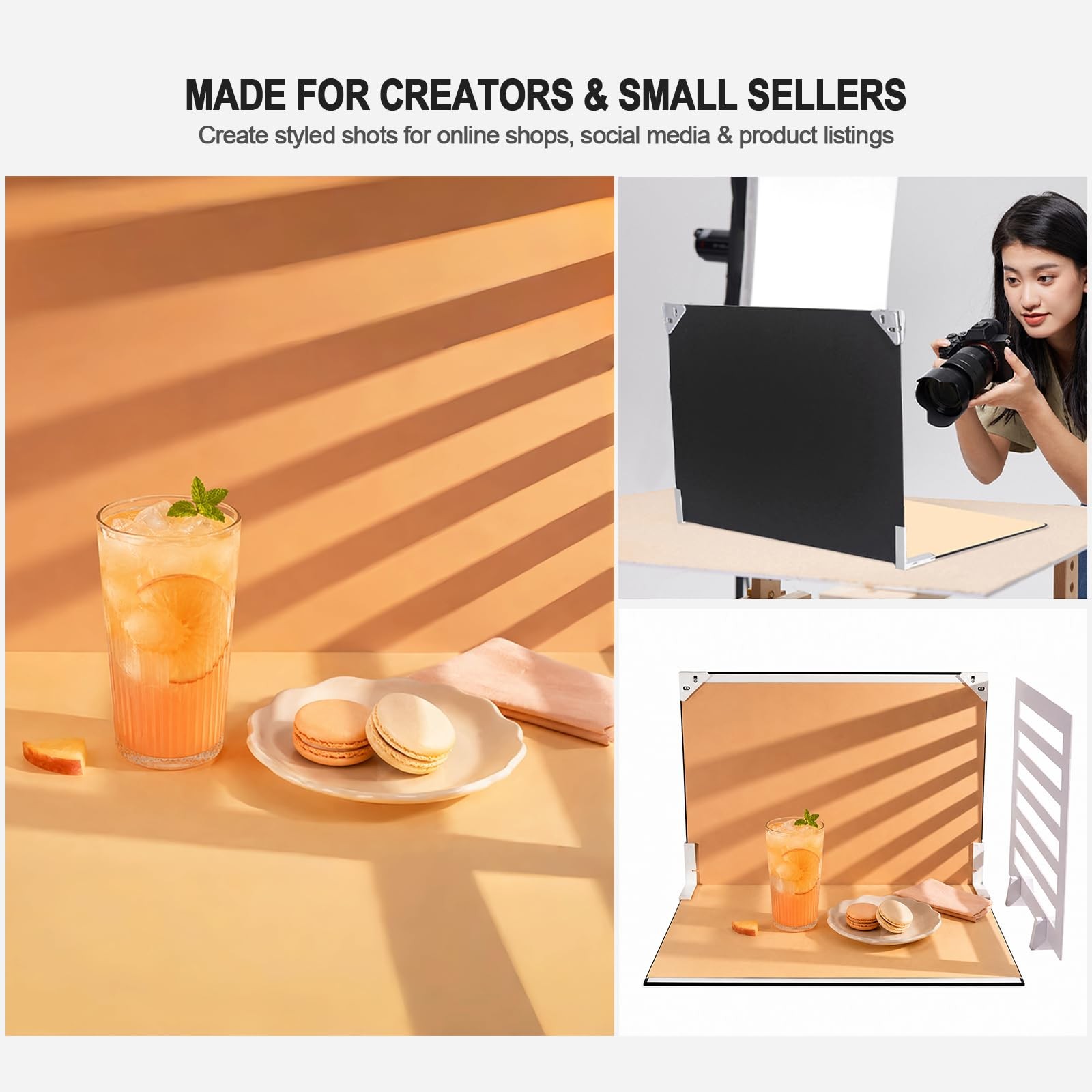 Yoocheese Photo Backdrop for Product Photography – Tabletop Backdrop Kit with…