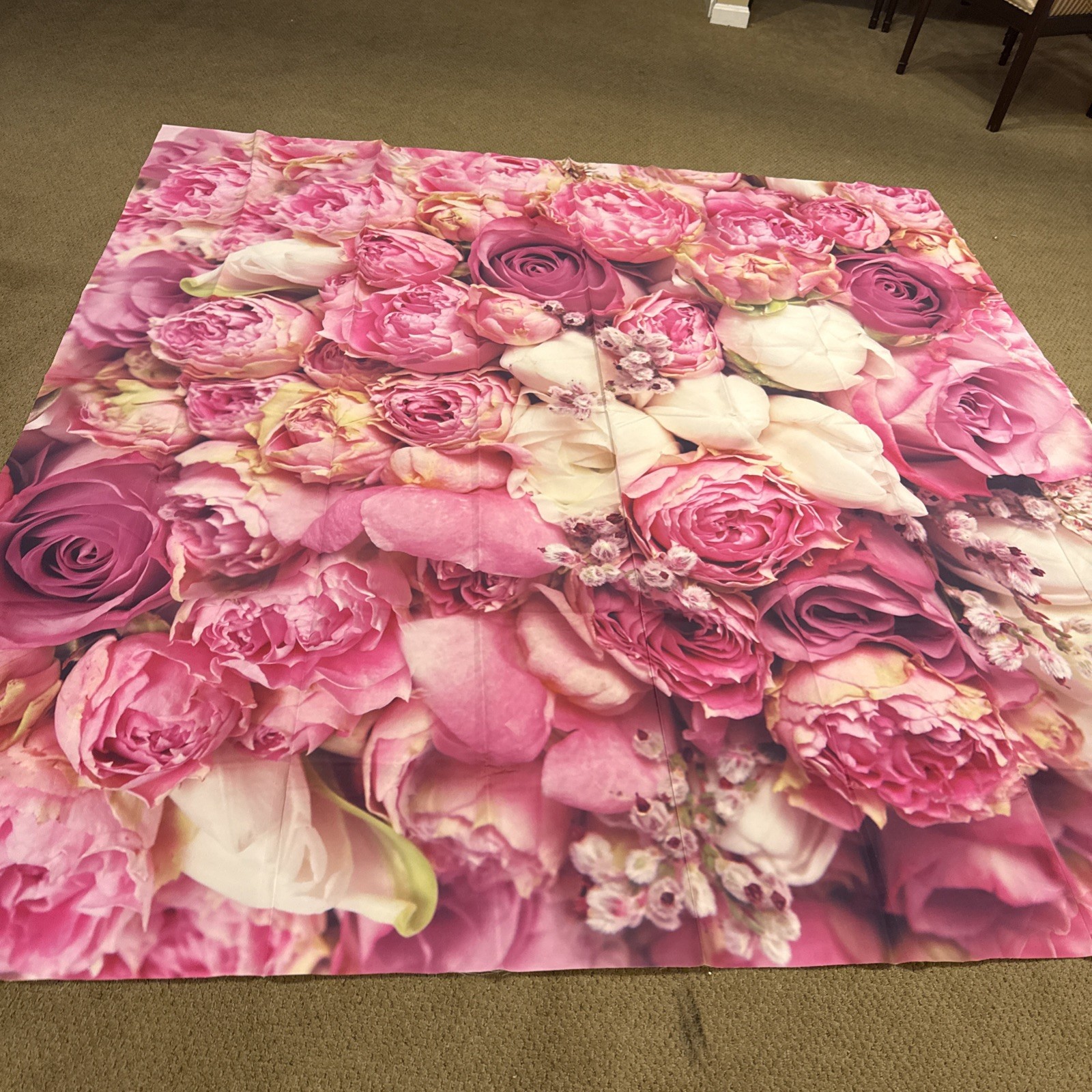 7x5ft Bridal Shower Photography Backdrop Photo Background Rose Floral Wall 8×8