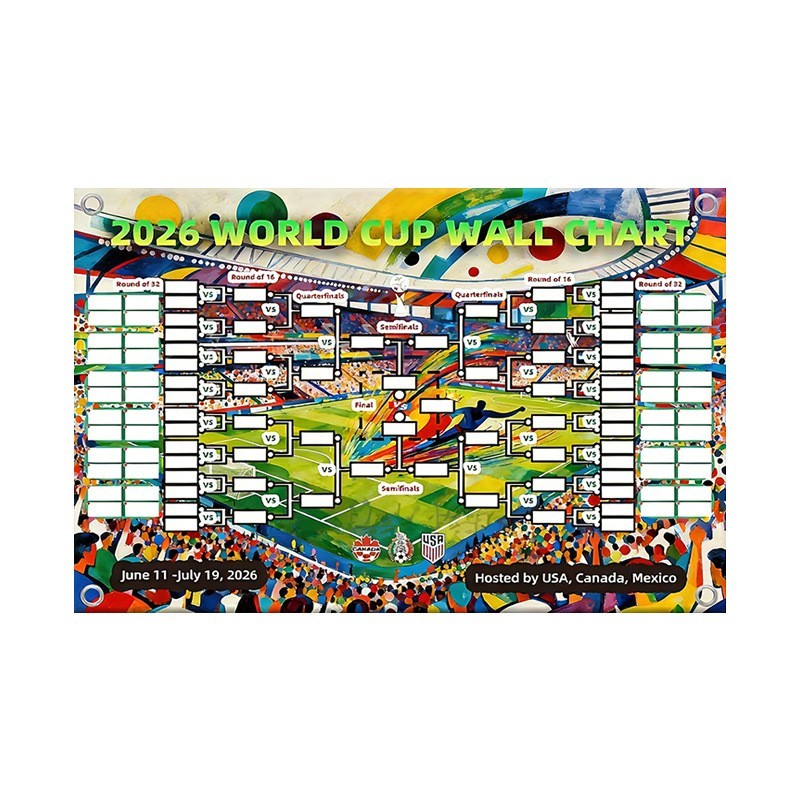 2026 US Canada Mexico World Cup Fan Cheering Match Schedule Map Background Cloth