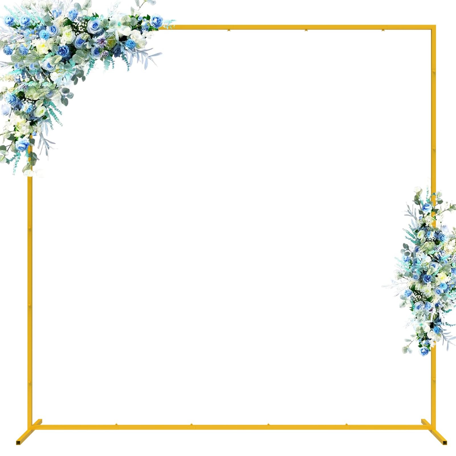 Wedding Arch Backdrop Stand Square 6.6FTx6.6FT Gold Metal Balloon Arch Stand …