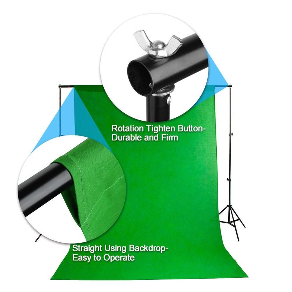 Kshioe New 10Ft Adjustable Background Stand Kit with 3 Colors Non-woven Backdrop