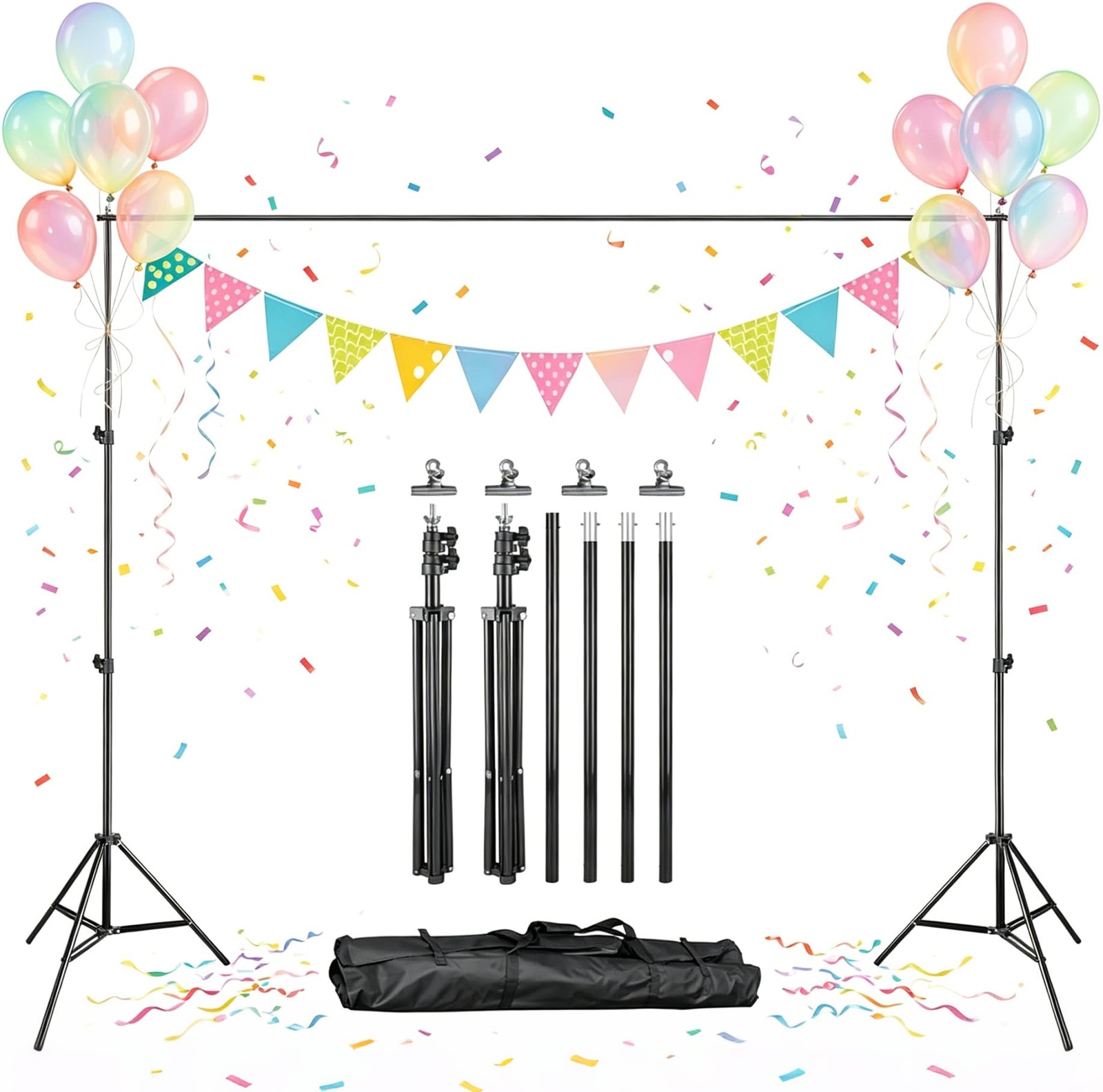 6.5x10ft Photo Backdrop Stand Kit Adjustable Heavy Duty Background Support