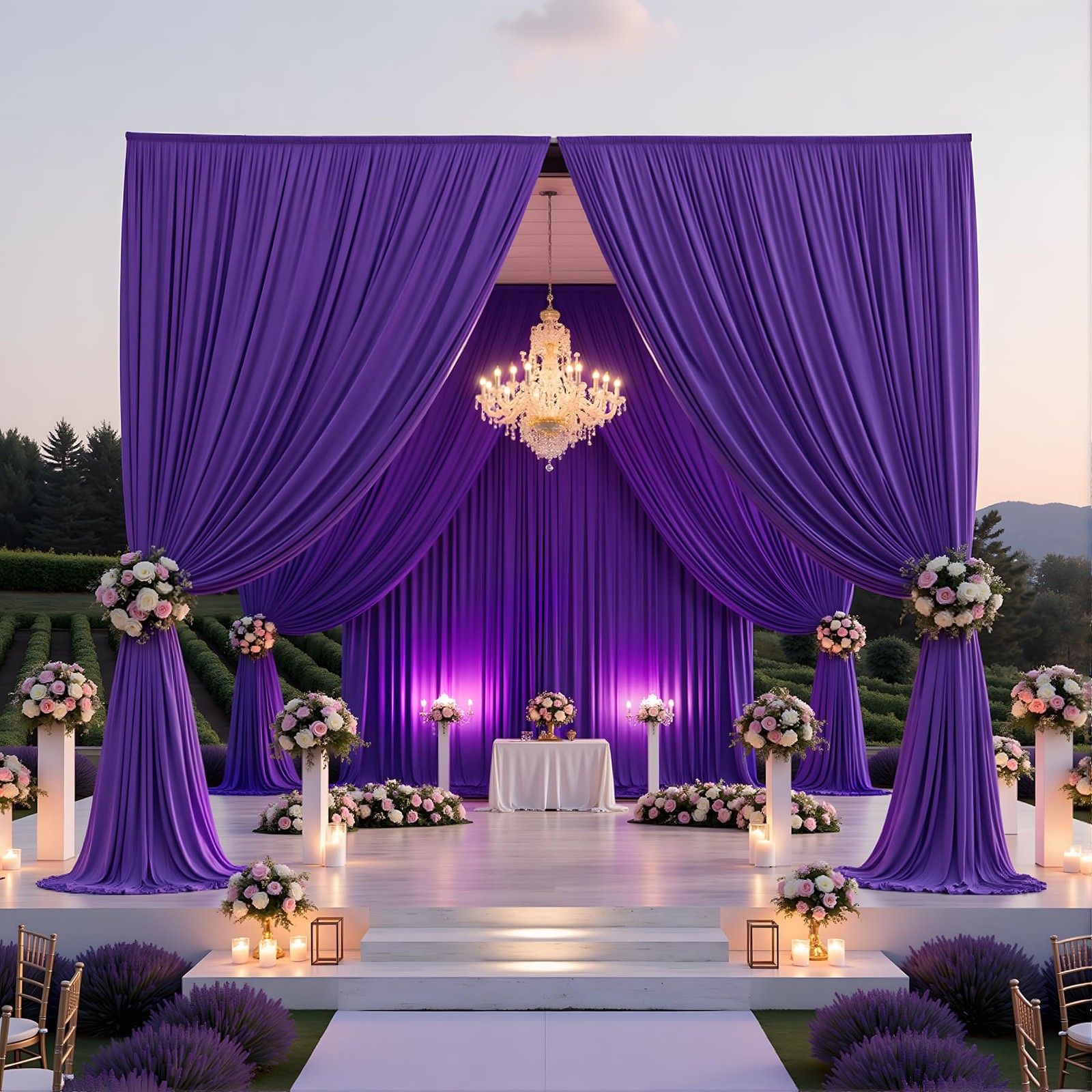 10ftx12ft Purple Backdrop Curtains for Wedding-Free Backdrops Curtain Drapes …